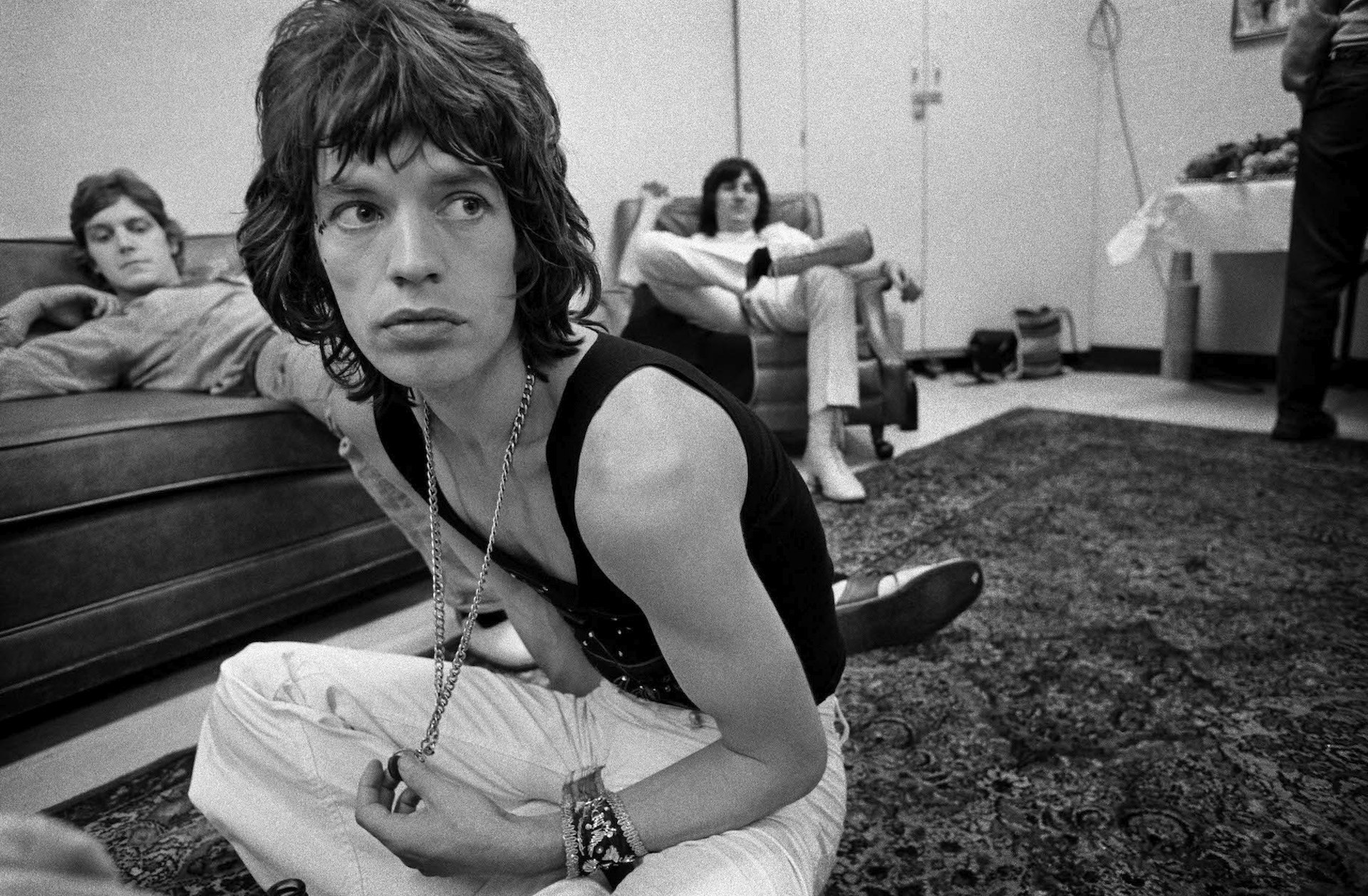 Candid photos of the Rolling Stones on tour in 1972