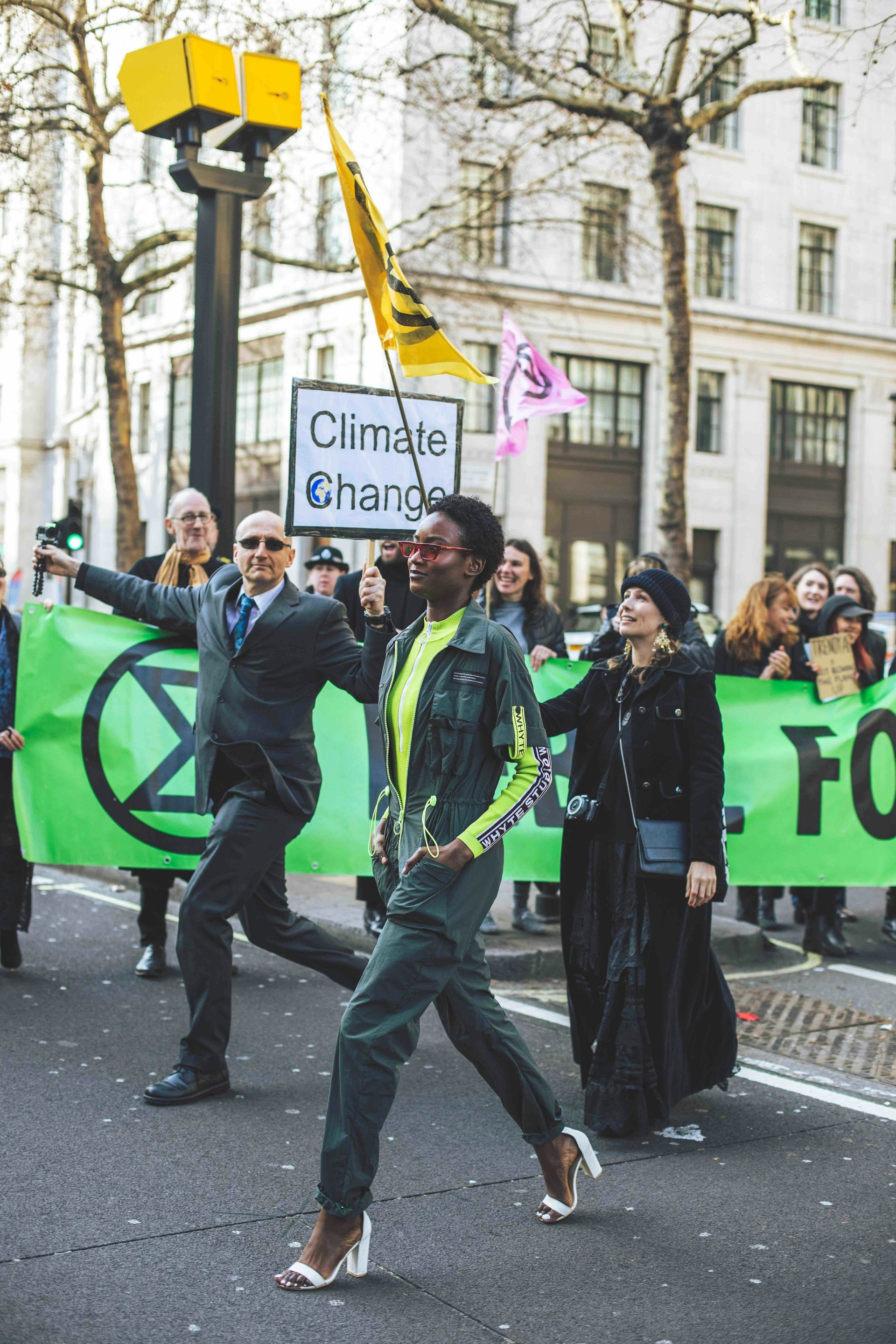 Climate protestors block roads to ‘disrupt’ Fashion Week