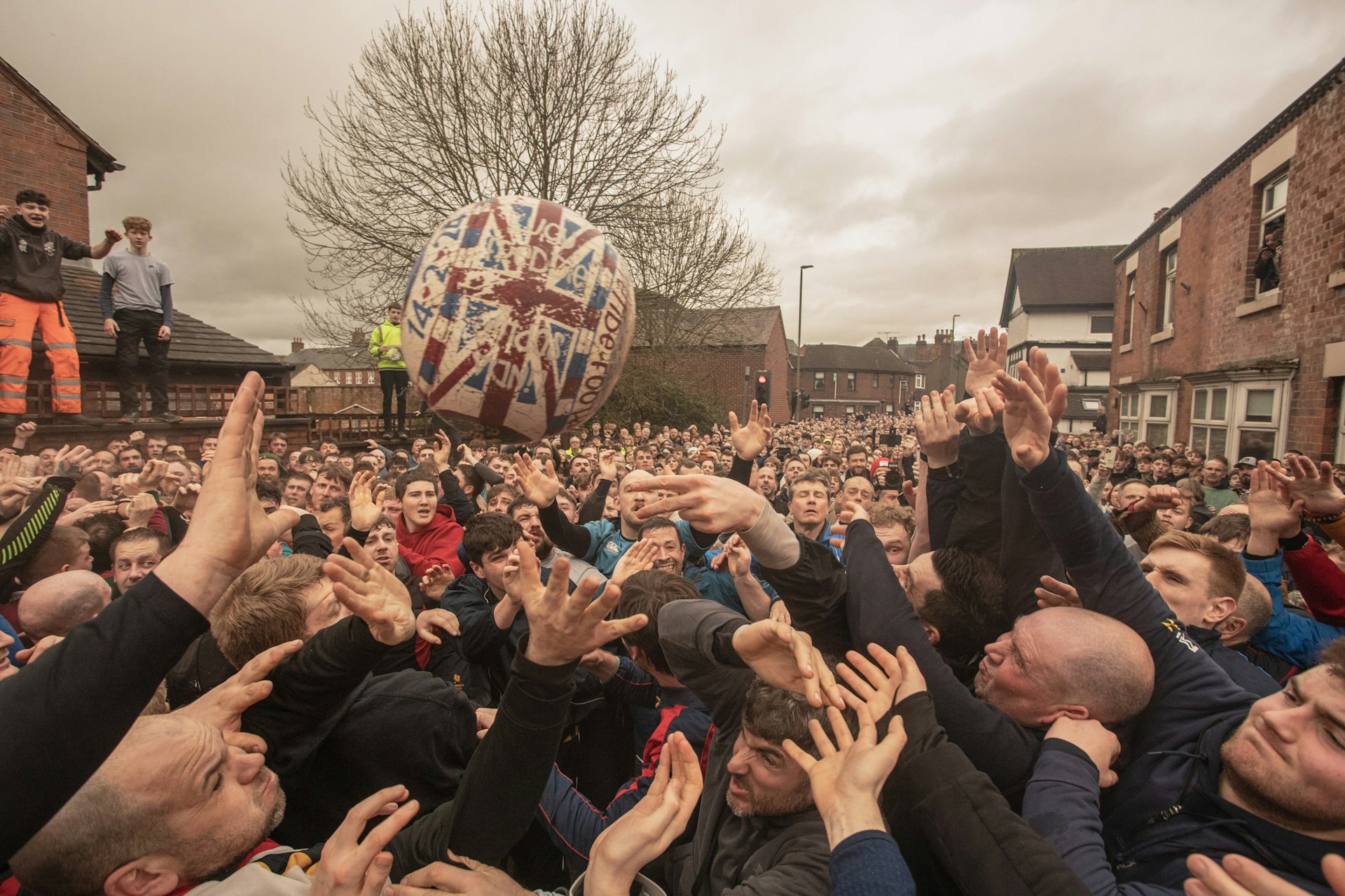 Striking photos of the Royal Shrovetide football match