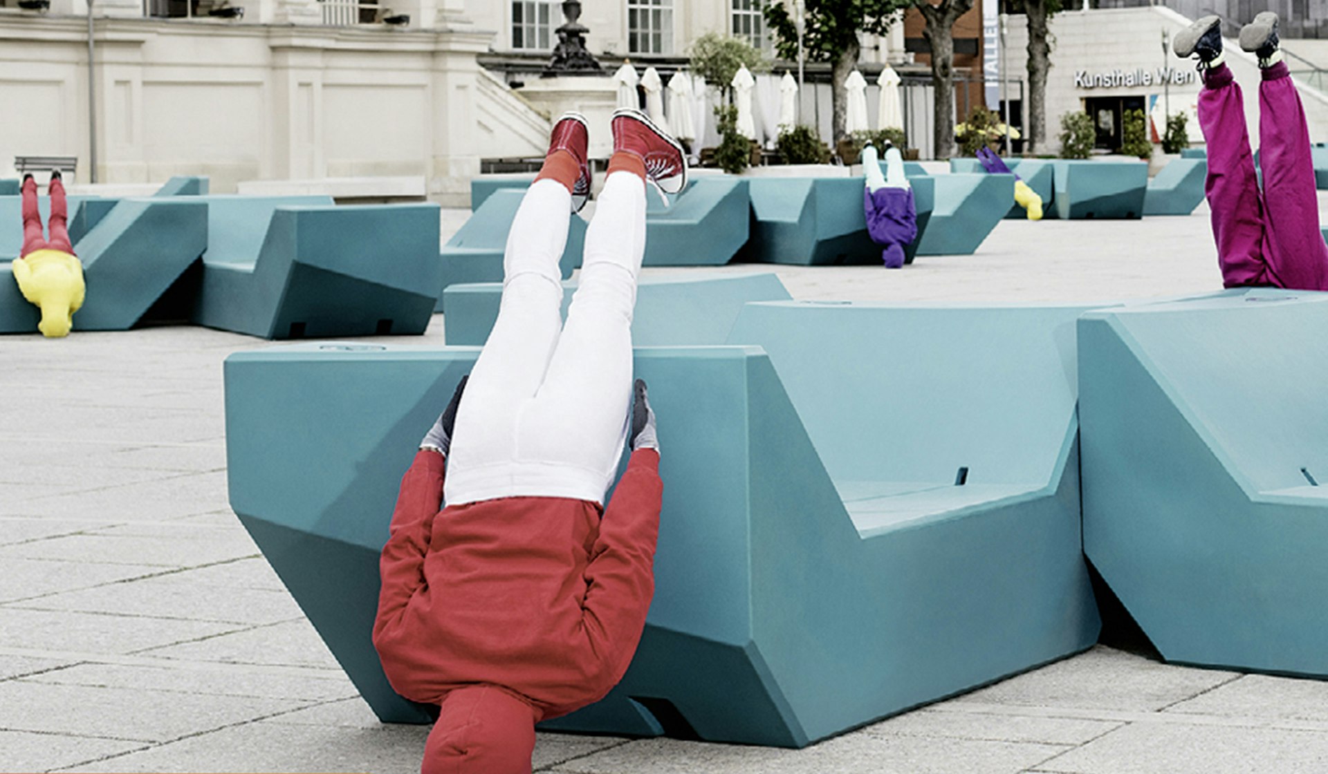 The artist stacking people into urban spaces to provoke a rethink of city life