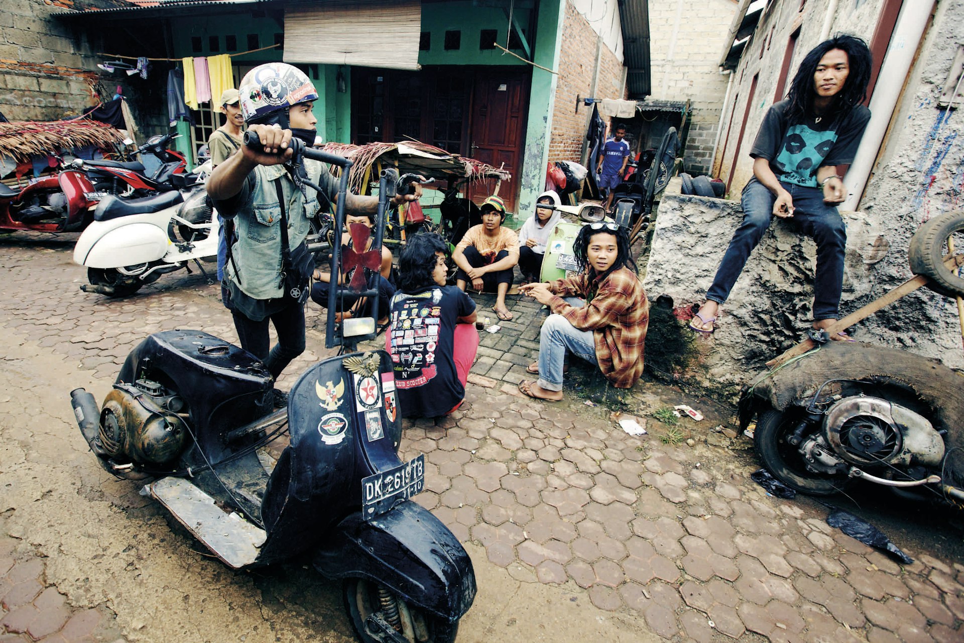 In Jakarta Indonesia, the DIY vespa scene is seriously punk
