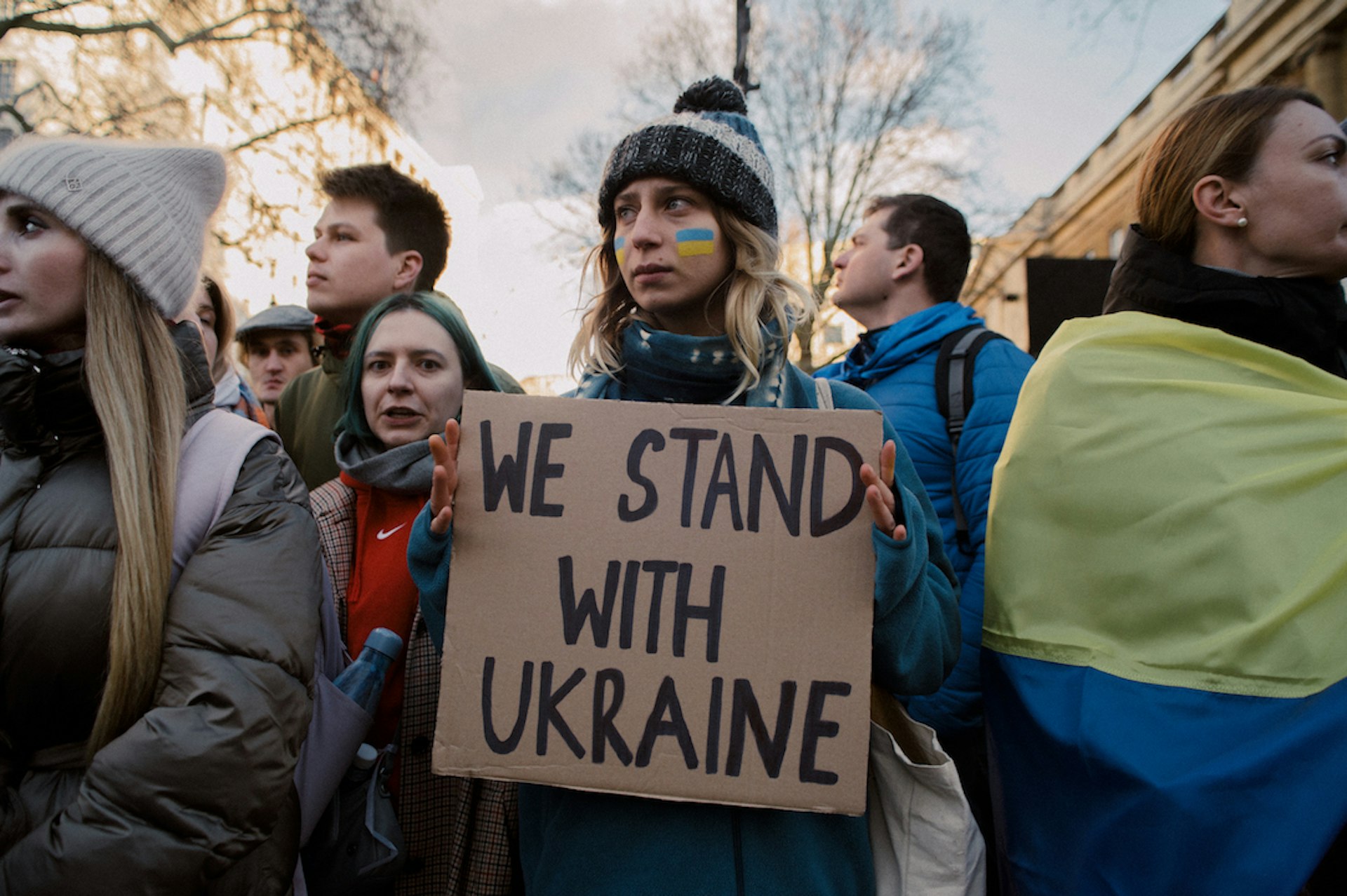 Protestors rally in Whitehall in support of Ukraine
