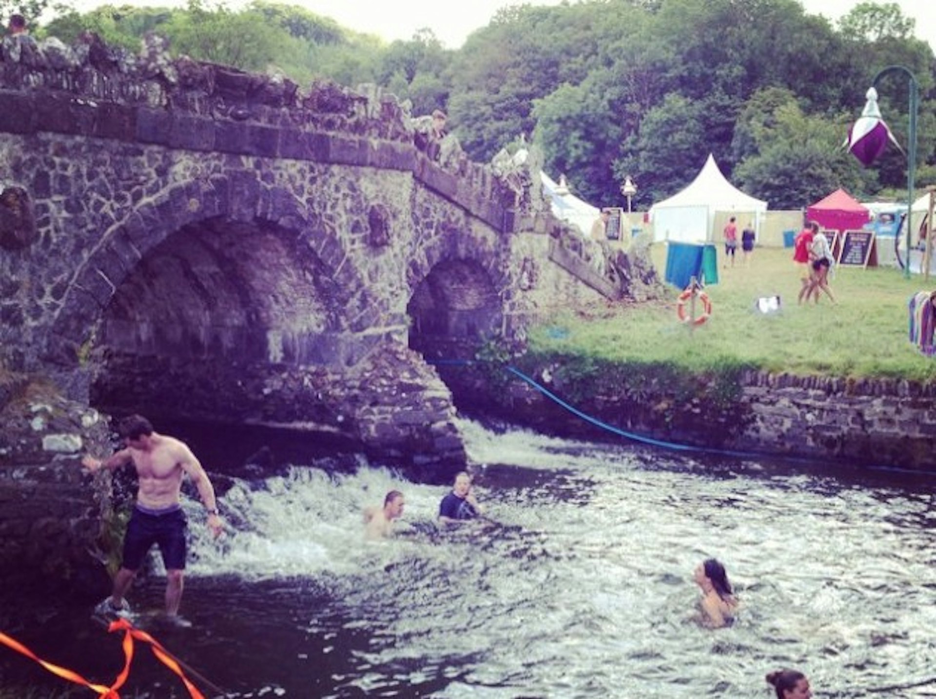 Freshen up with an early morning dip at #somersaultfestival #wildswimming