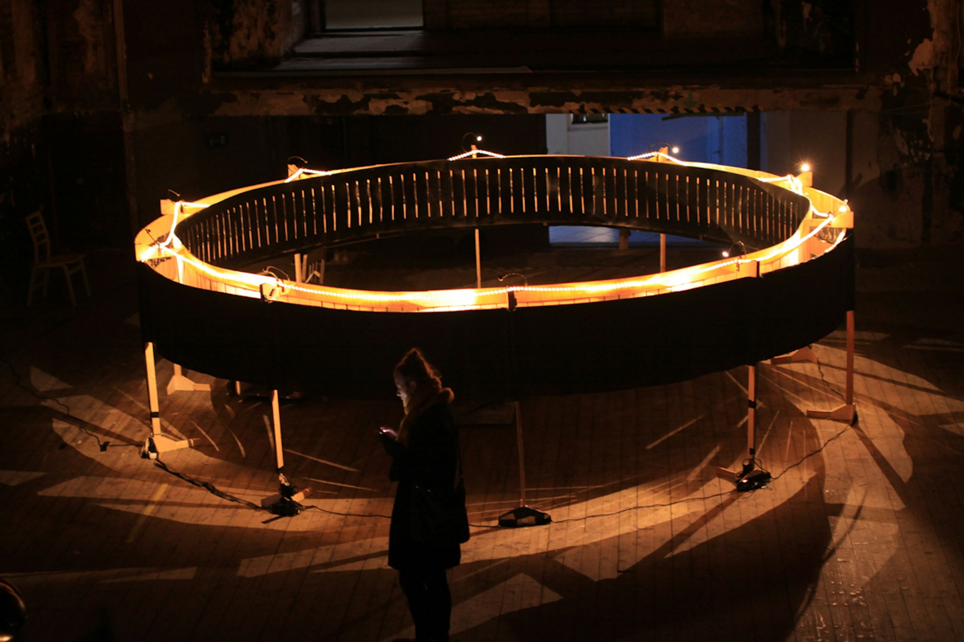 Finnish artist Kaisa Penttila’s immersive life-size zoetrope installation, Garbage Whirl.
