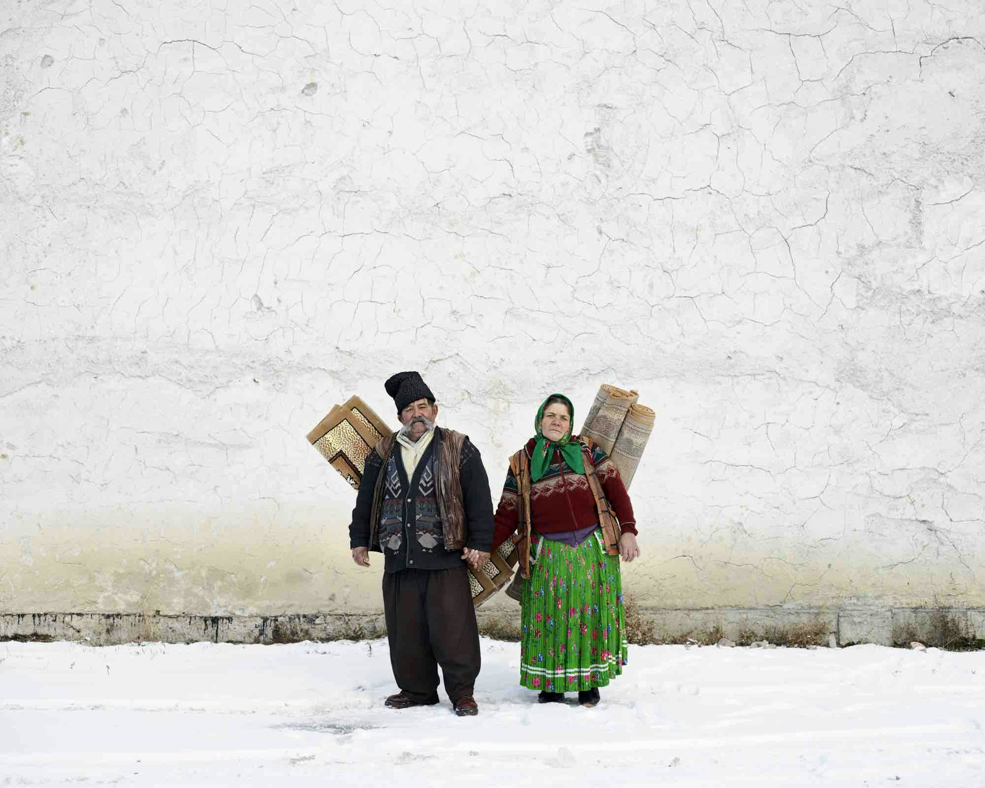 Carpet Sellers (Pojorata, North Romania), 2012 © Tamas Dezso. Courtesy of The Photographers’ Gallery.
