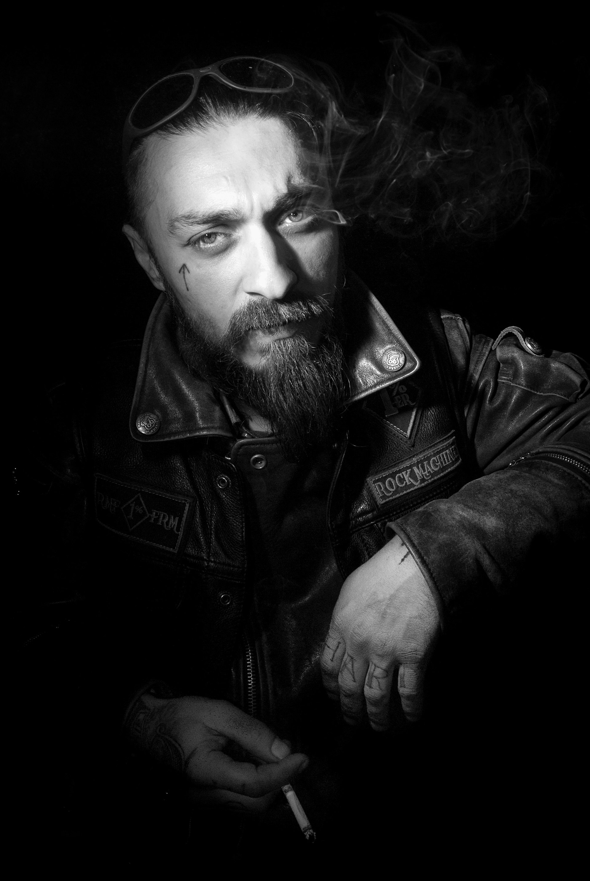 David, a biker from Yerevan, Armenia, now resident in Moscow and a member of the Russian Chapter of the Rock Machine MC visiting Cross Riders and Tbilisi. Formed in 1986 in Canada and with its main chapters there and in the U.S and Australia, the Rock Machine MC was considered an international outlaw motorcycle club until disavowing its criminal past in 2008.