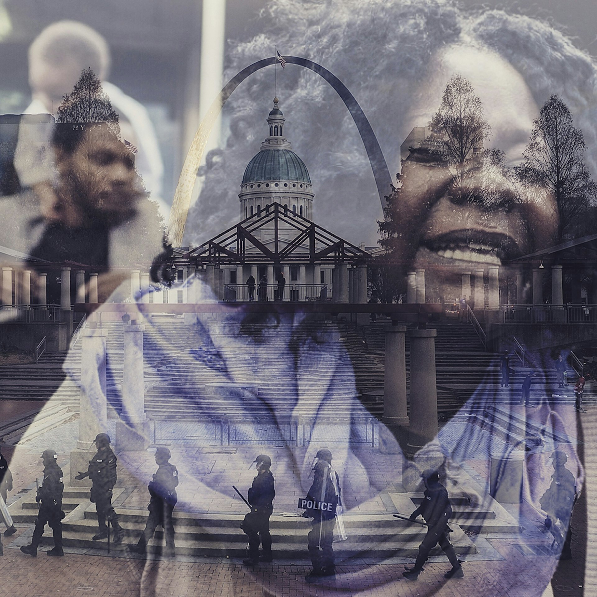 Ferguson/Baltimore by Michael Thomas and Glenford Nunez. Blended by Daniella Zalcman.