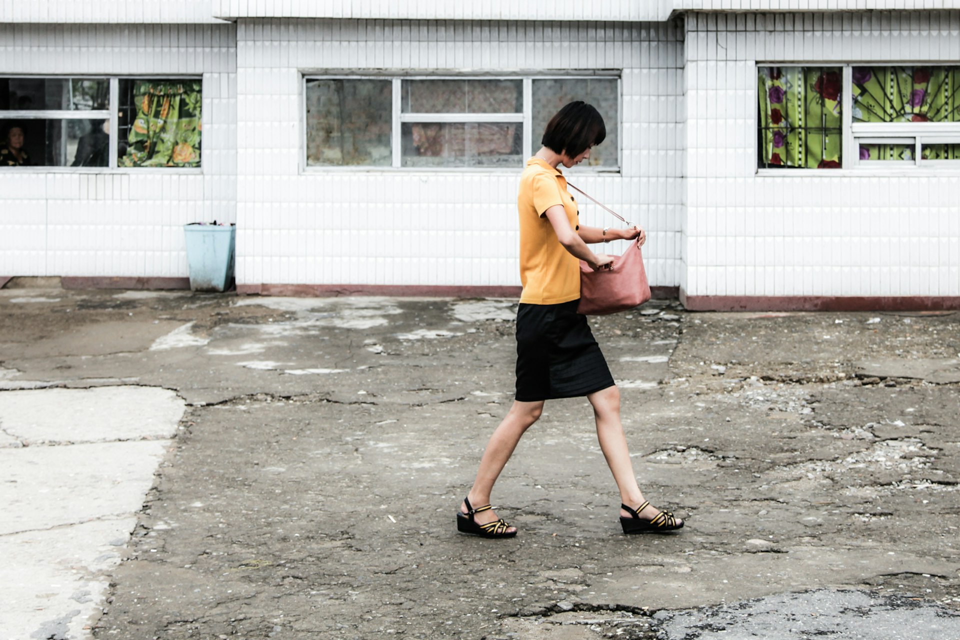 North Korean woman in Pyongyang.