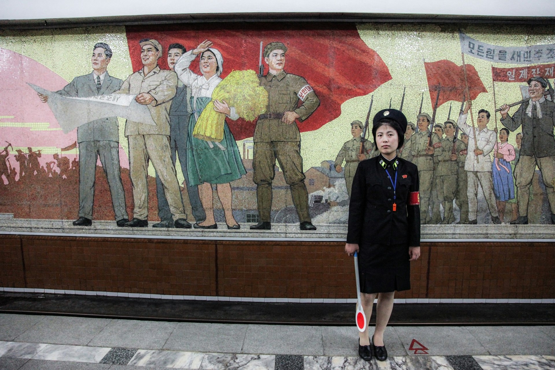 A Subway officer in Pyongyang.