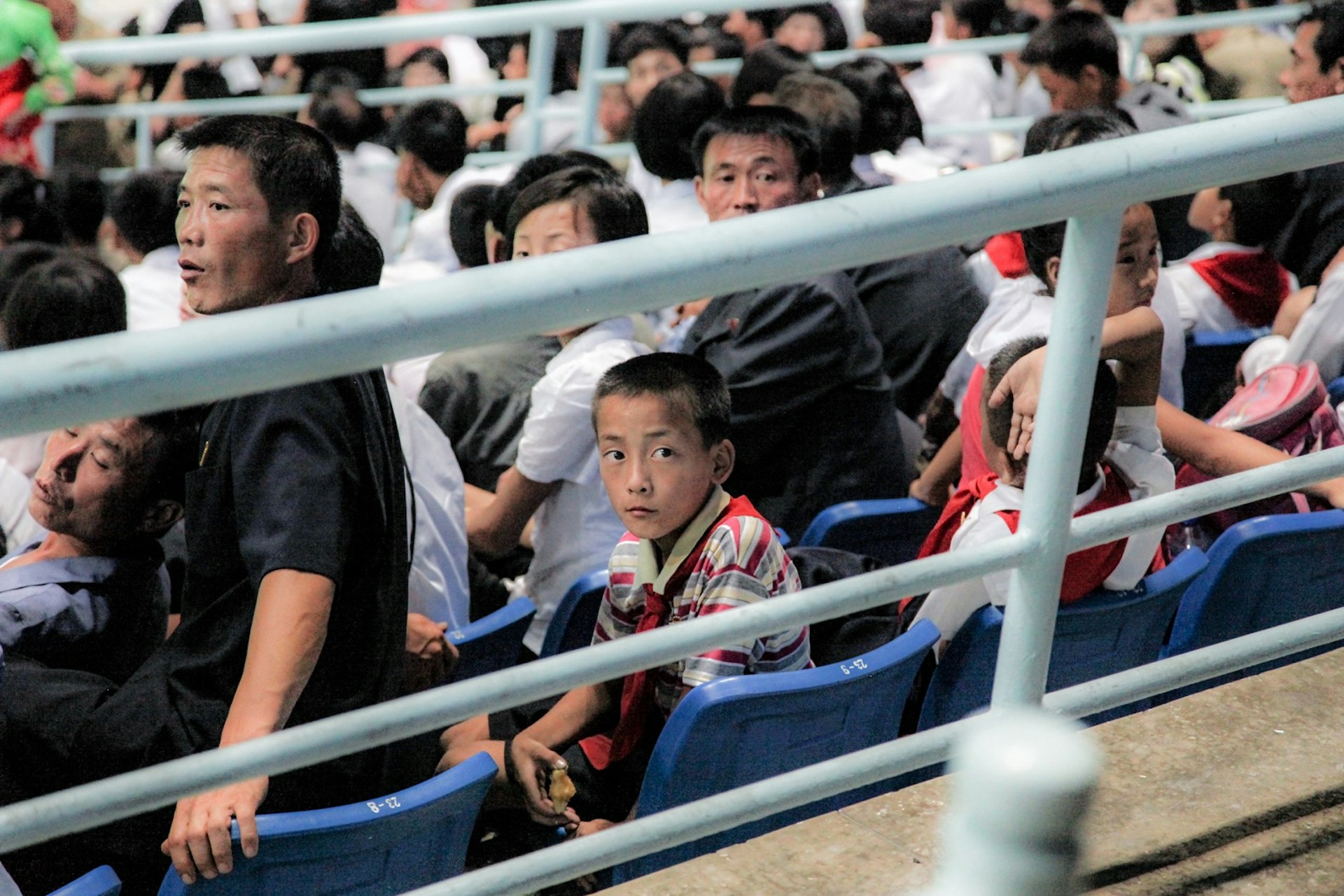 North Korean citizens attending the Arirang Mass Games in Pyongyang.