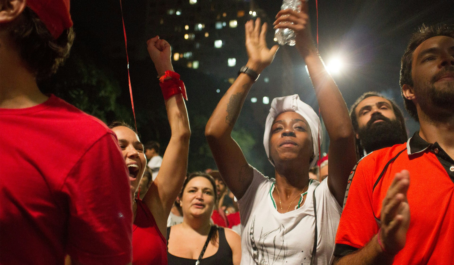 Pro-government protestors in São Paulo, earlier in the year