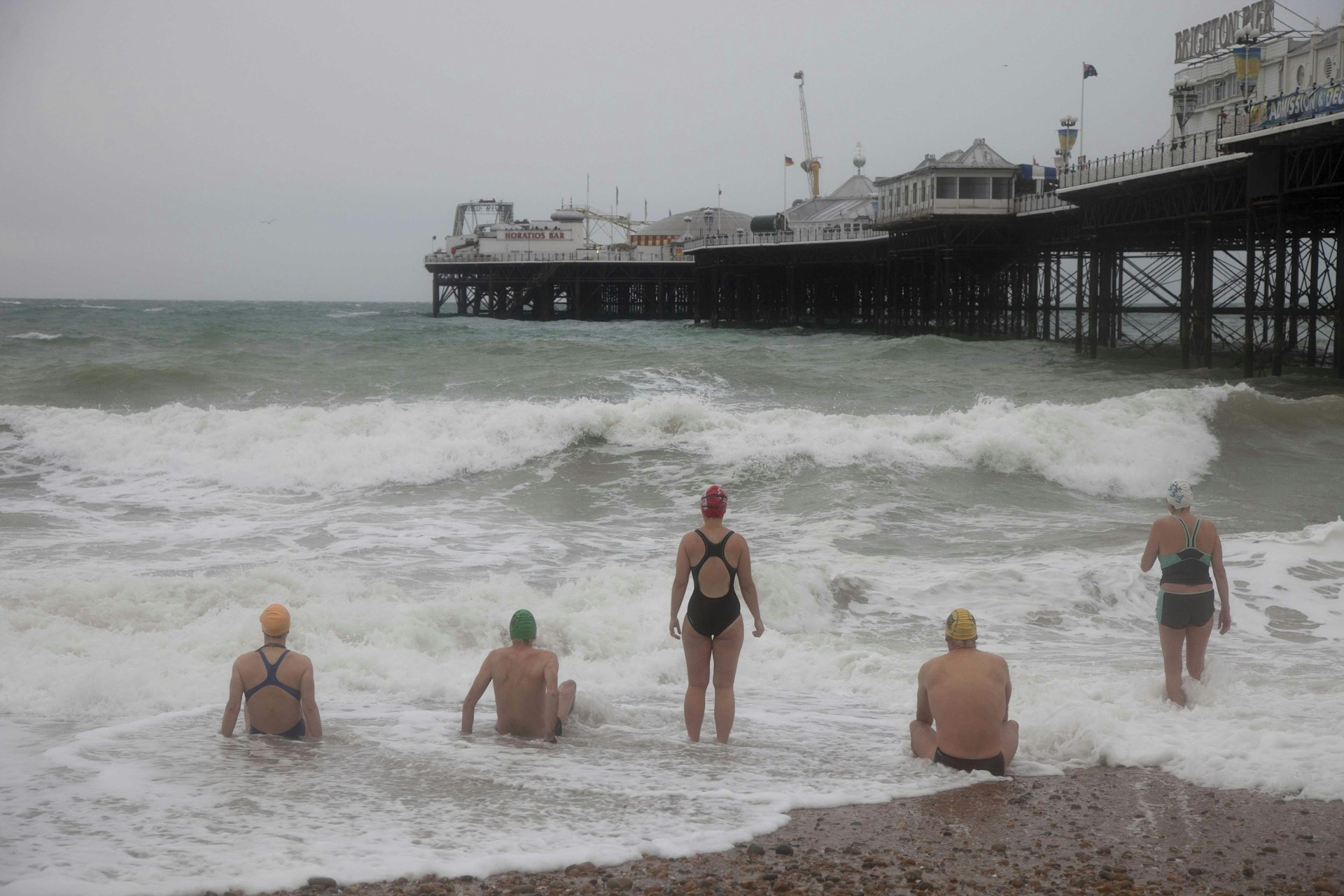 GB. England. Brighton. Members of the Sea Swimming Club who meet daily to swim in the sea. 2010 © Martin Parr / Magnum Photos