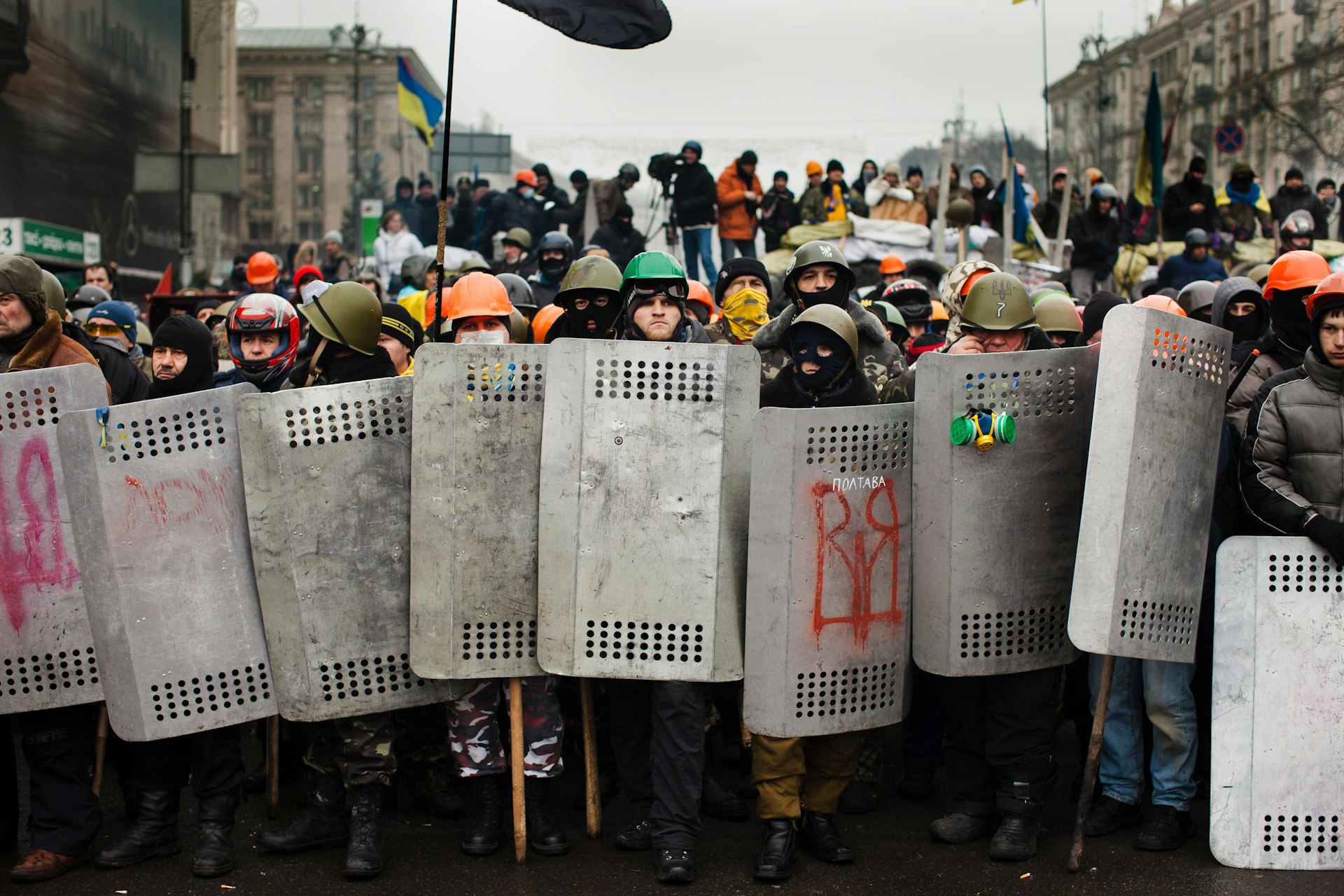 Civil unrest erupts during Ukraine's Maidan protests, February 2014.