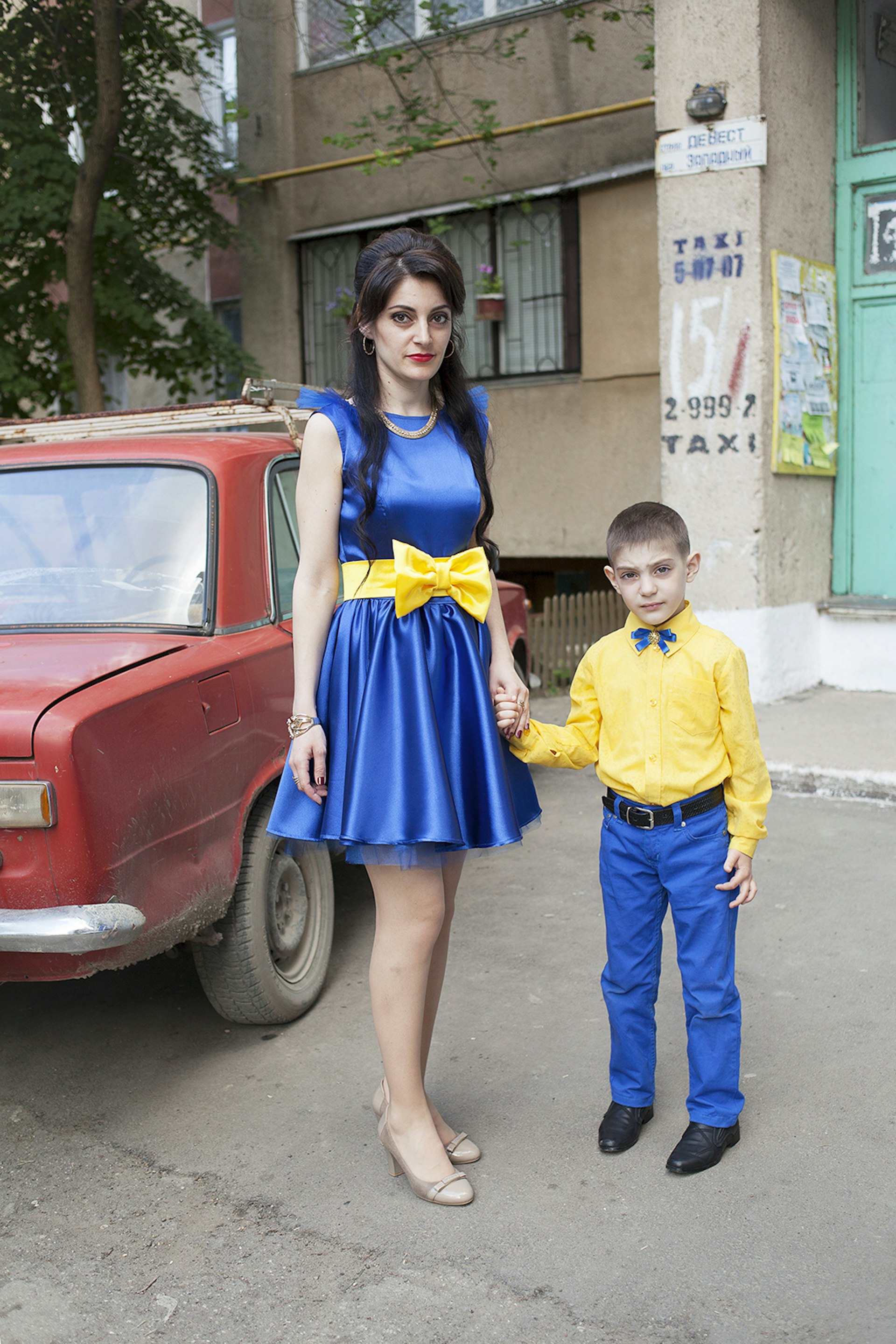 Ukrainian woman and her son