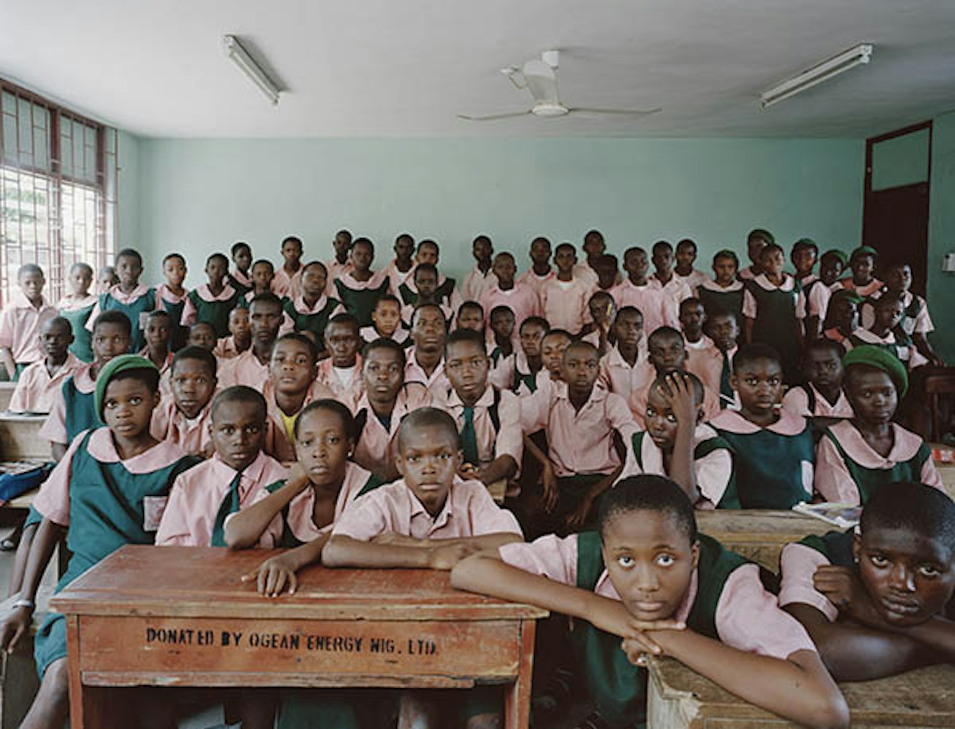 A maths class at Kuramo Junior College in Victoria Island, Lagos, Nigeria. Photo by Julian Germain.