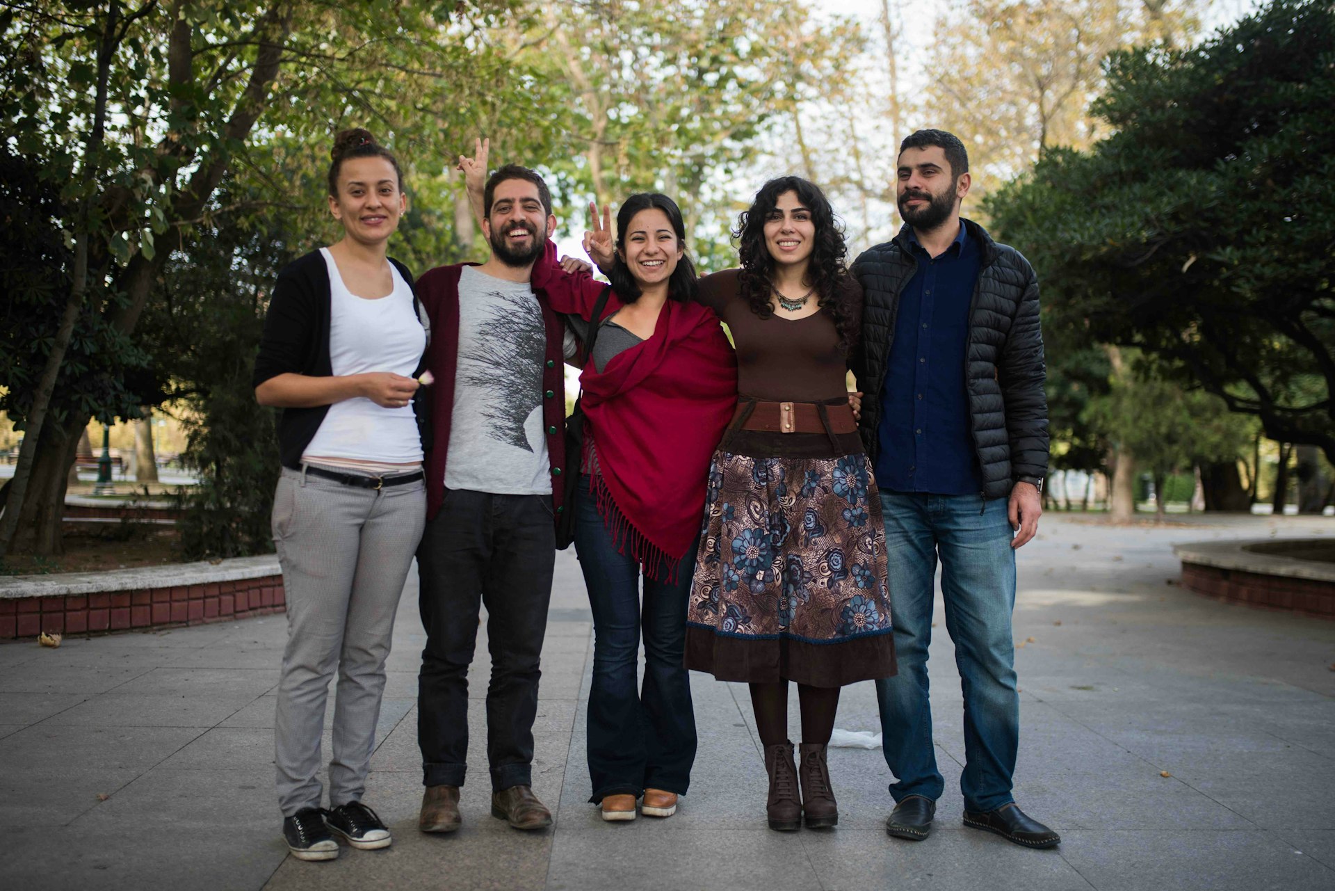 Gezi Park from left to right_ Mehtap, Cagri, Julide, Heja, Hisyar