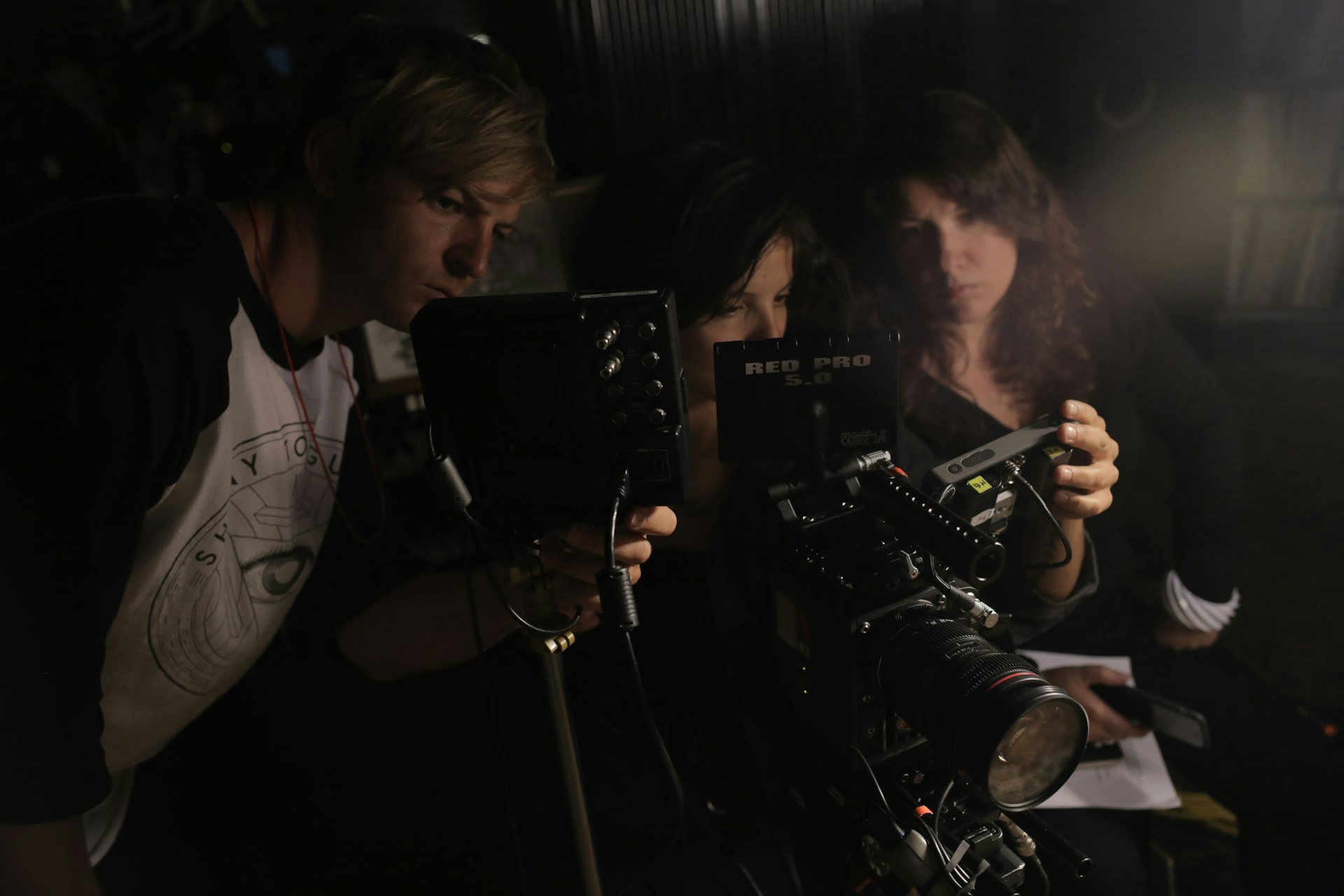 Director Holly Elson and DOP Naiti Gámez on a shoot in New York City.
