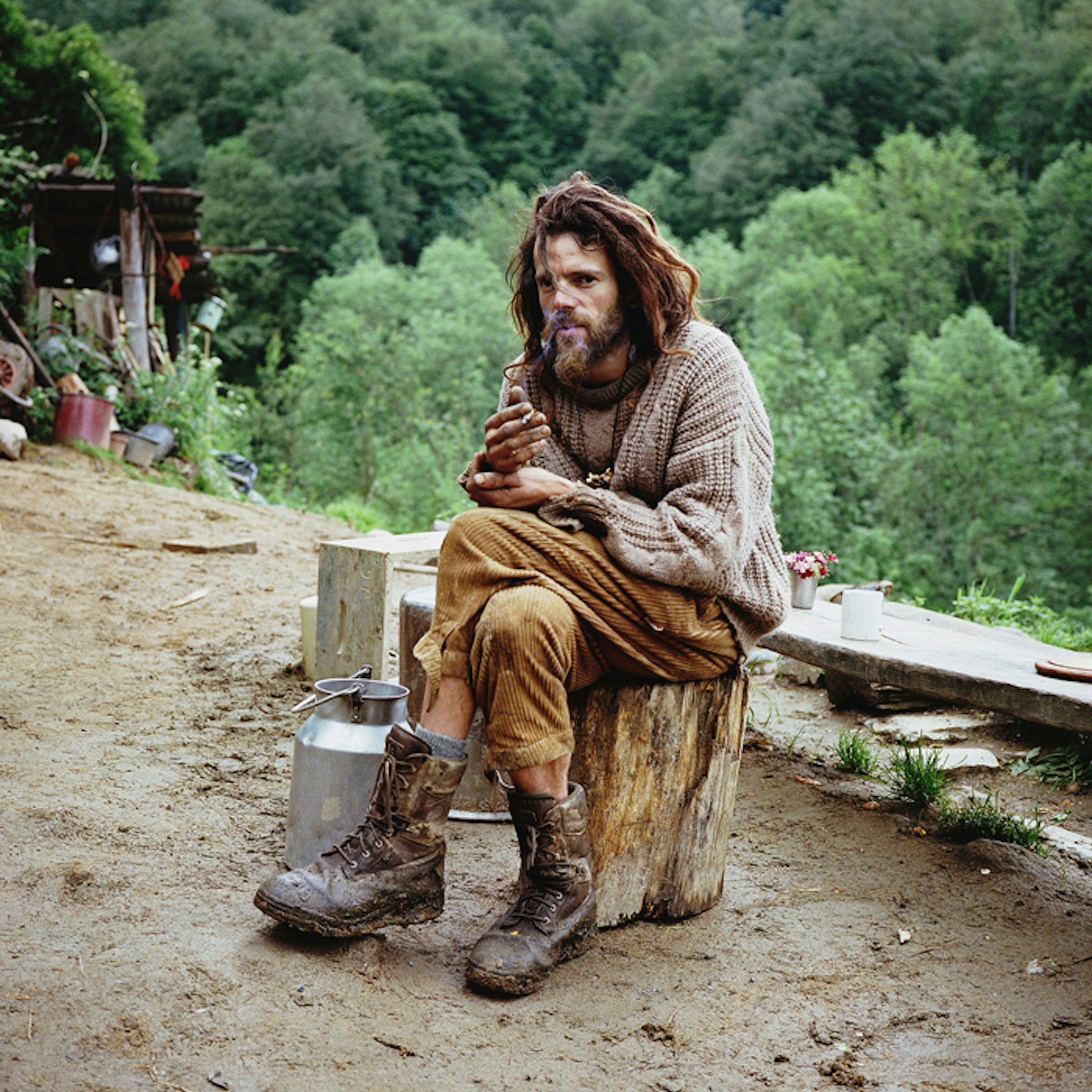 Vincent, a volunteer carpenter in the Pyrenees, 2012. "As a student, pursuing mathematics didn't make any sense for him," says photographer Antoine Bruy. "Instead he wanted a life closer to his convictions."