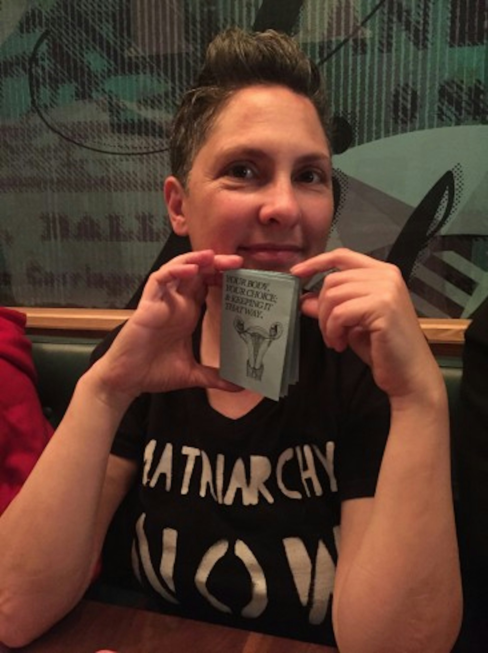 Jill Soloway, creator of the show Transparent, with the zine. 