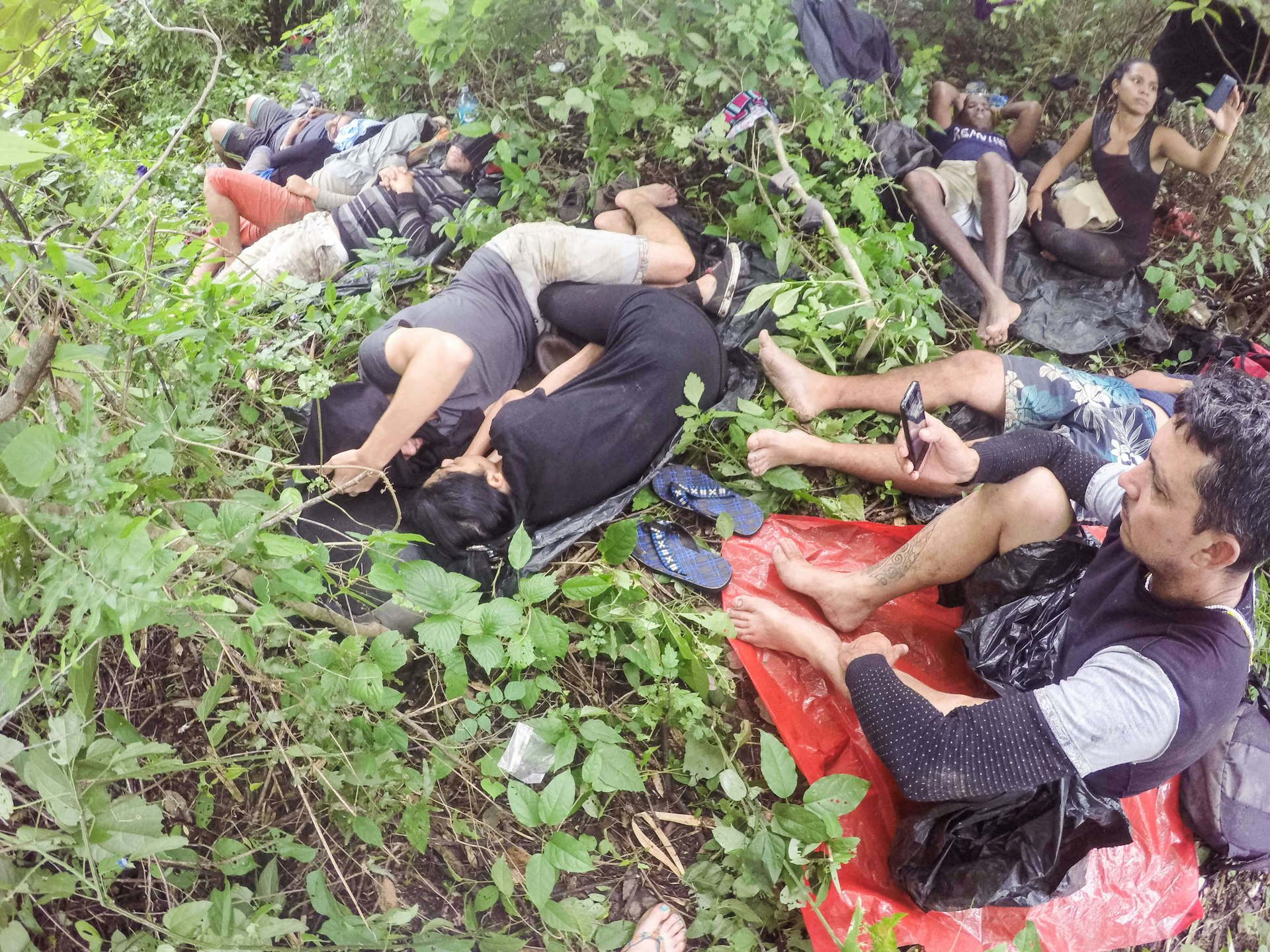 June 24, 2016 - Migrants spend most of their time in the Nicaraguan forest waiting for the signal to move on. Their coyotes put a hold on their journey because the Nicaraguan military has reinforced patrols on migrants.