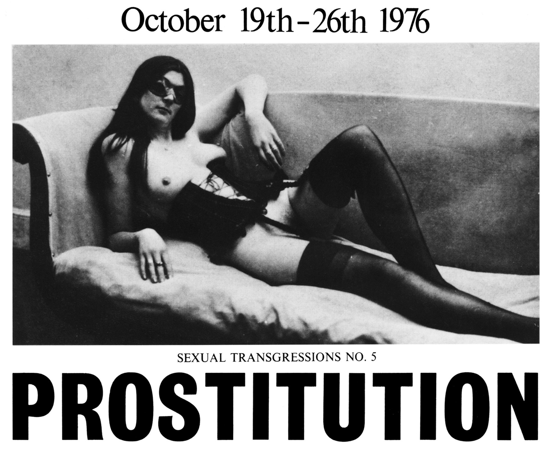 Exhibition poster for 'Prostitution' at London's ICA, 1976.