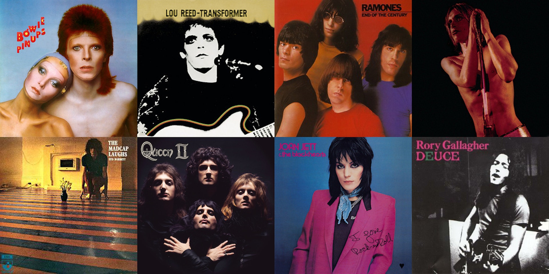 Just some of the album covers that Mick Rock has shot.
