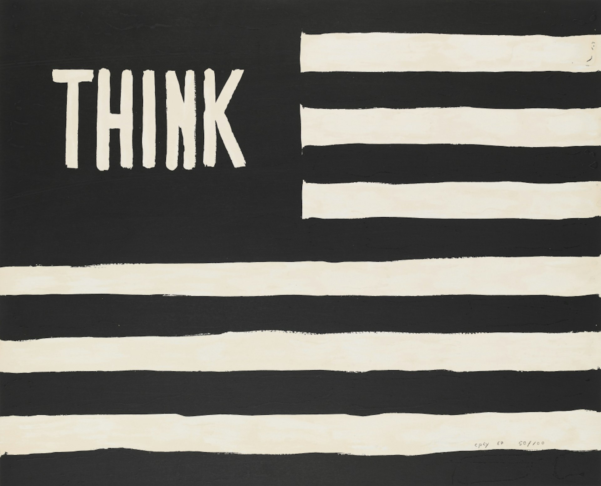 Untitled (Think/flag), 1967, William N. Copley. Courtesy the Whitney.