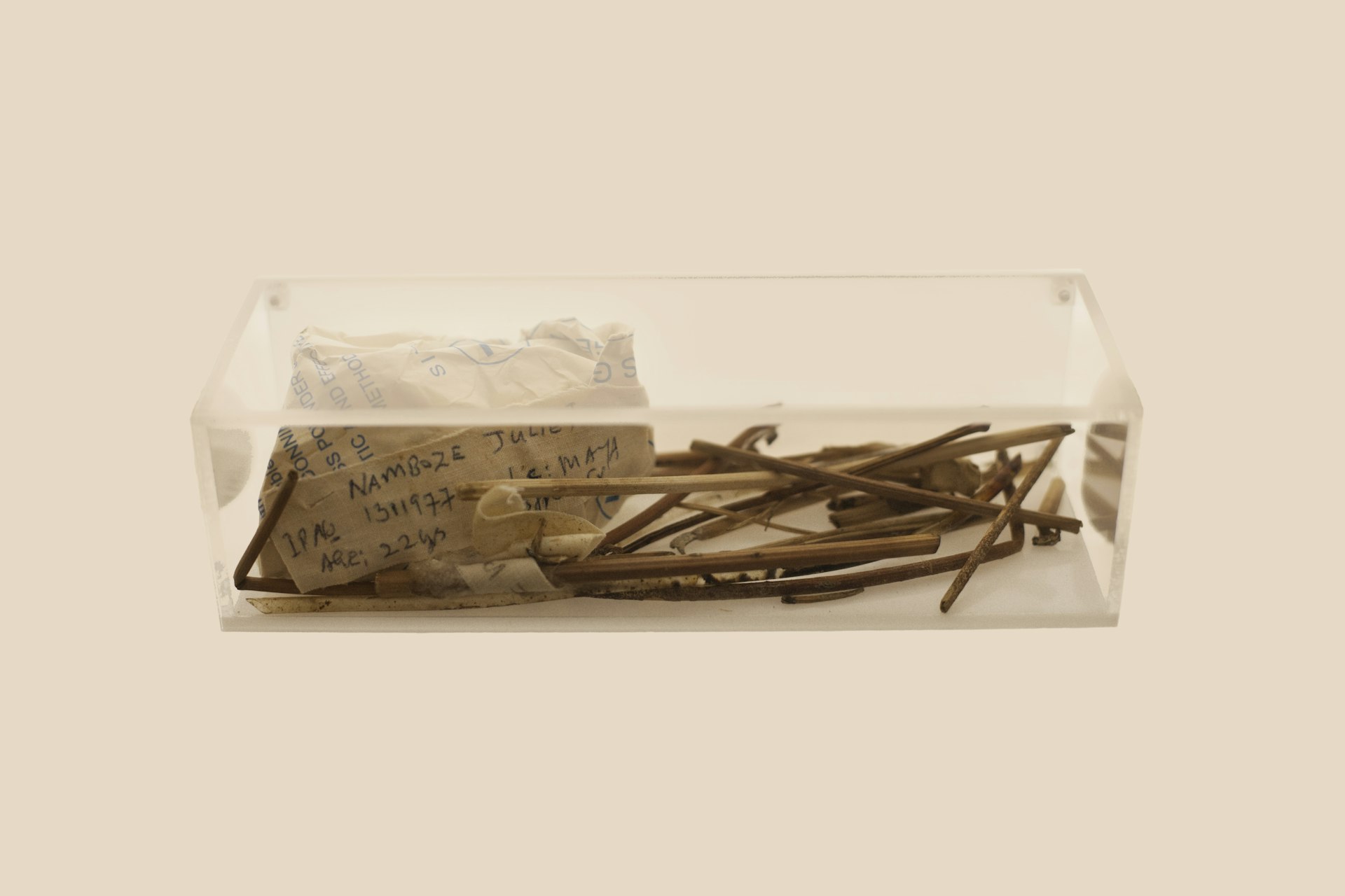 Artefacts used during an illegal abortion in Uganda, 2002.