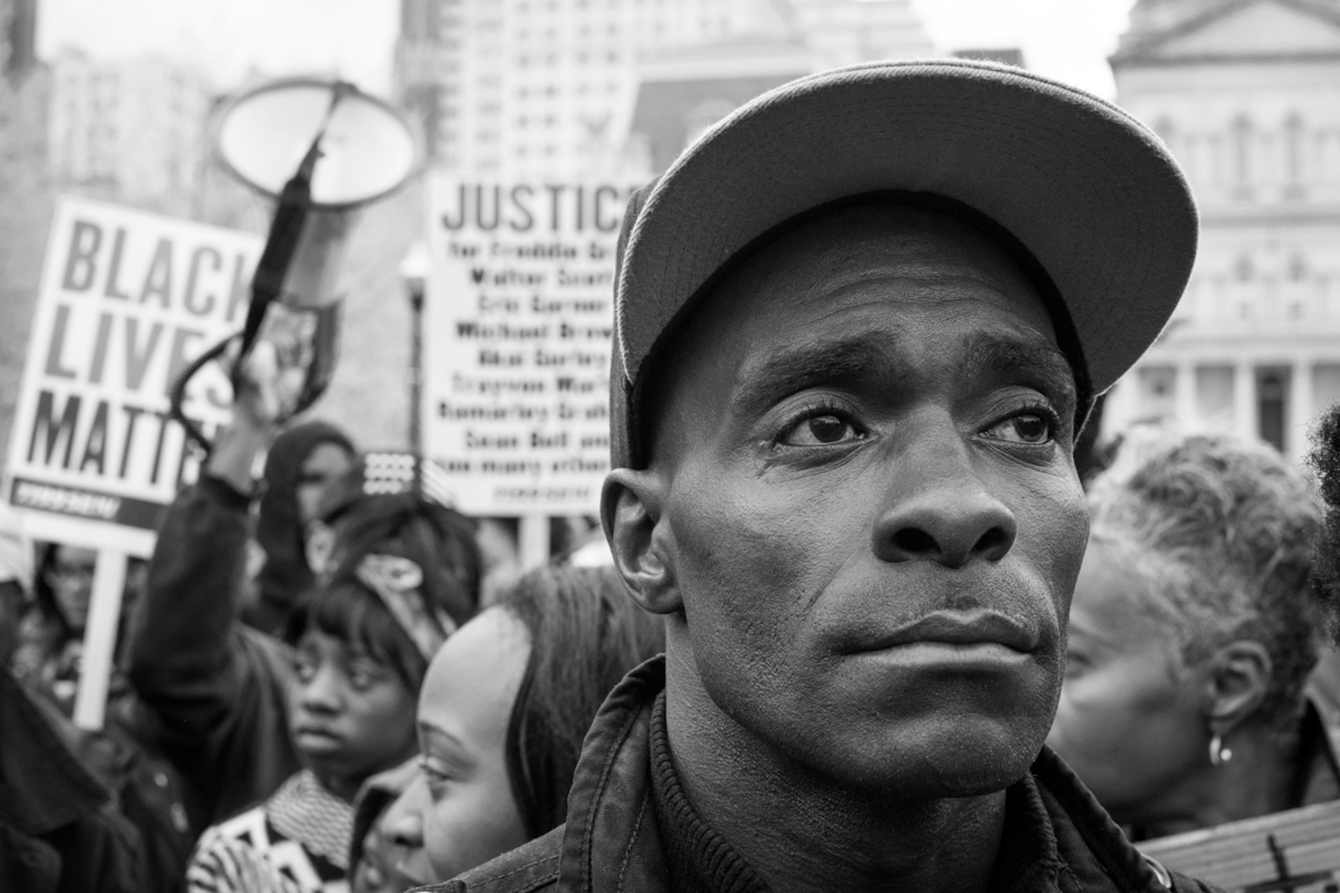 ‘I can’t believe’ Photo by Michael A. McCoy. Freddie Gray Protest, Baltimore, MD, 2015