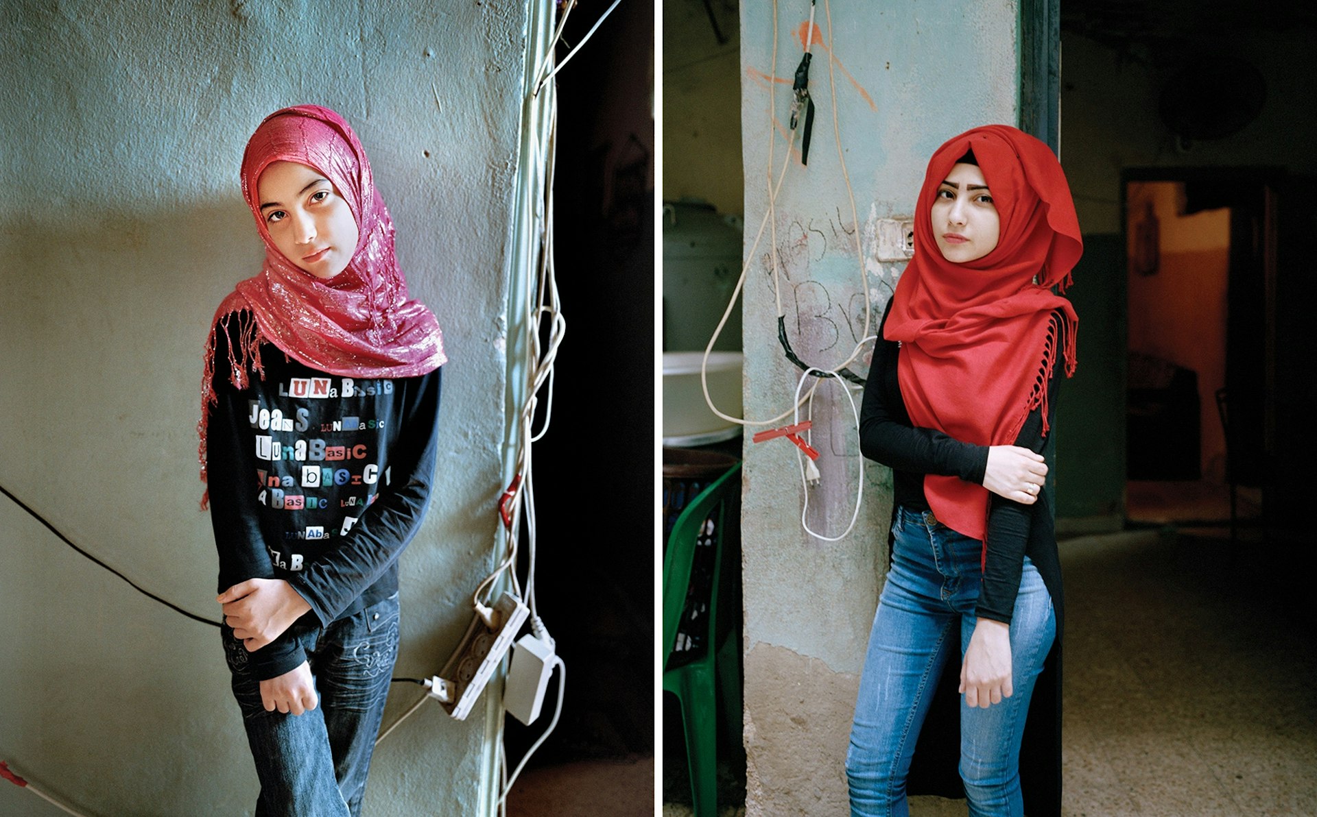 Samira at 12 and at 17, Bourj El Barajneh Refugee Camp, Beirut Lebanon, 2011, 2016