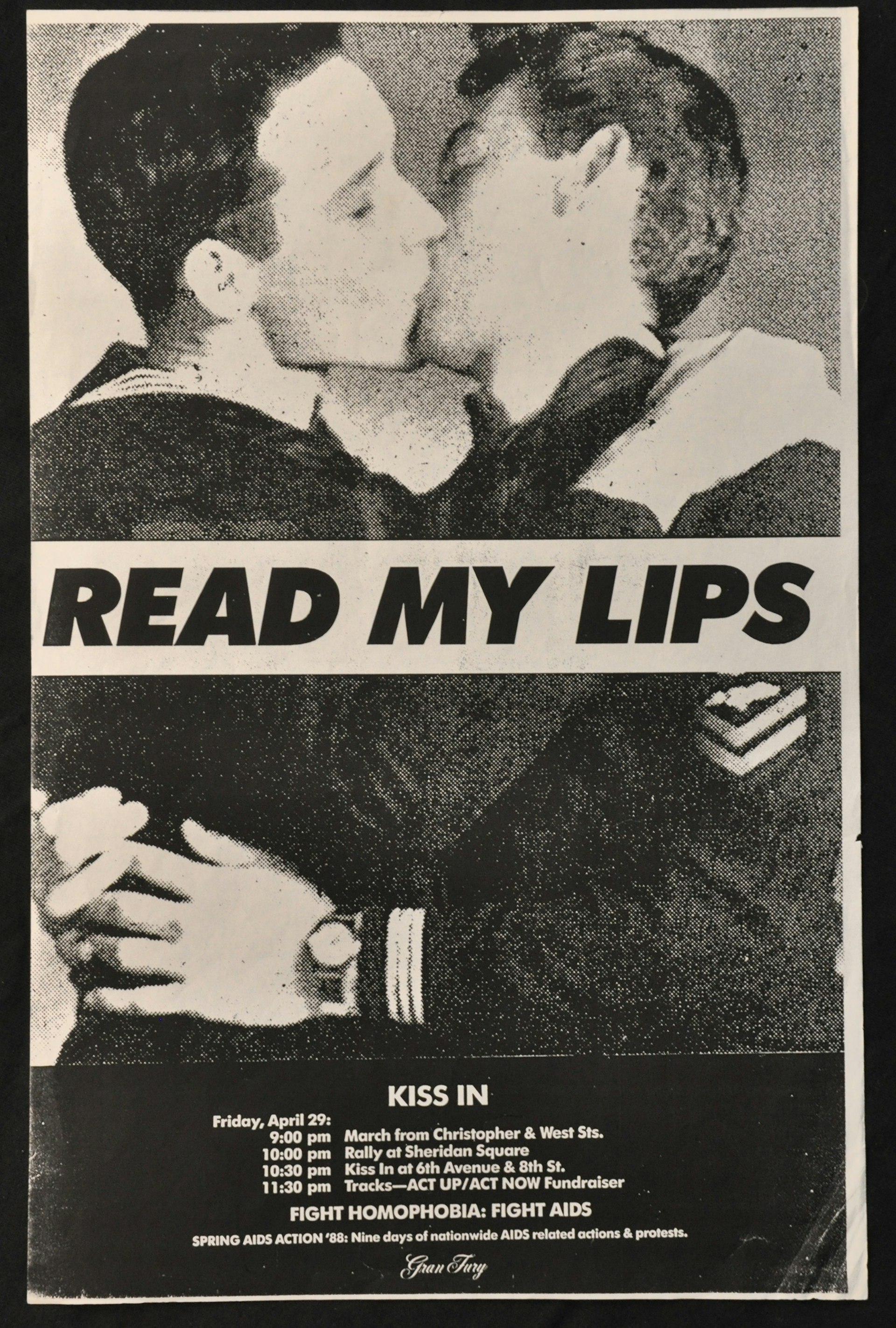 Read My Lips (men’s version)s, Gran Fury, 1988, poster, photocopy on paper, ACT UP, Spring AIDS Action 1988.