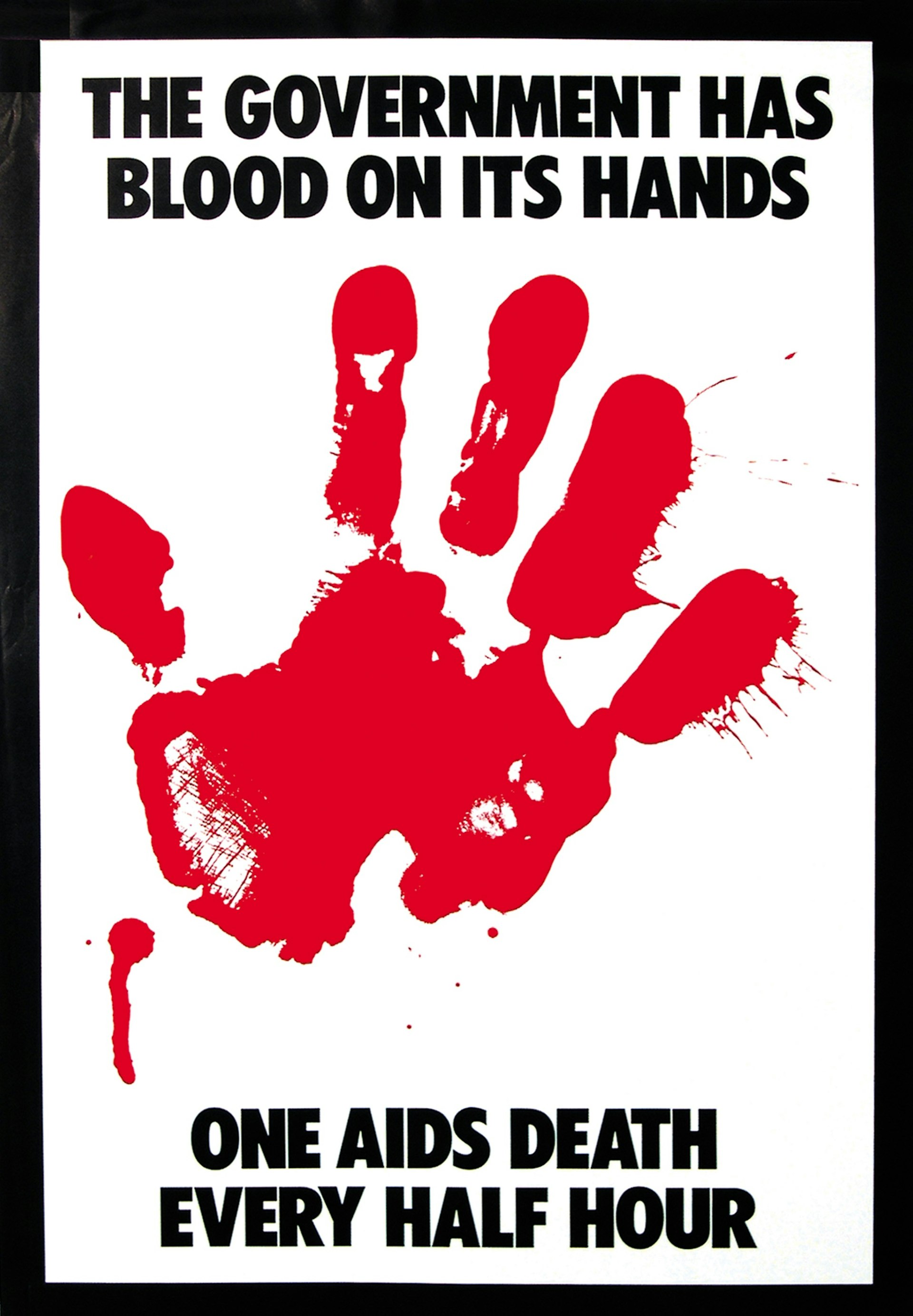 The Government Has Blood On Its Hands, Gran Fury, 1988, poster, offset lithography, ACT UP, FDA Action.