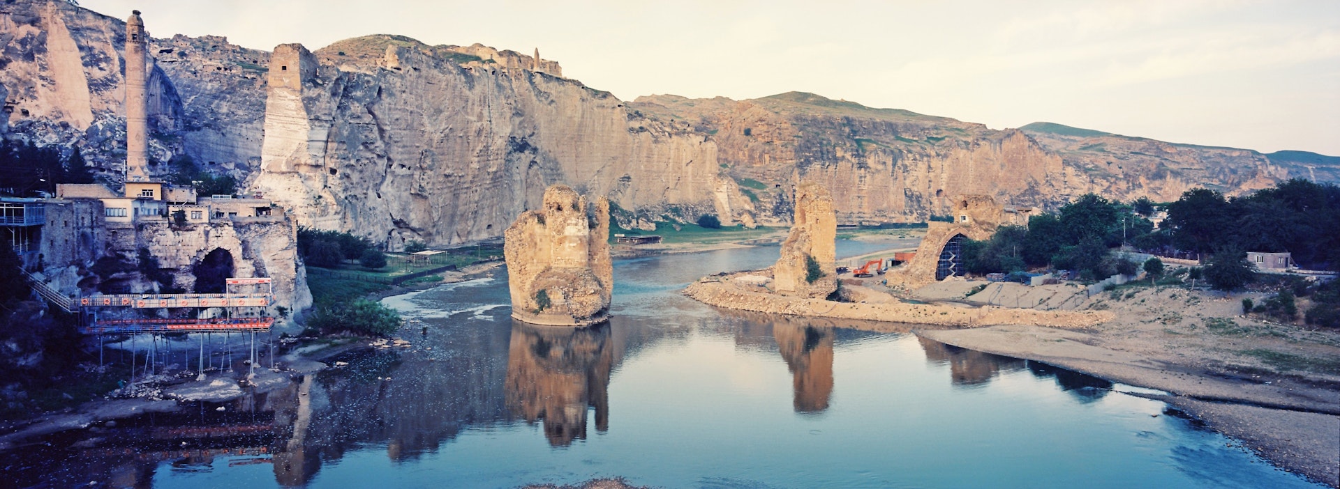 View of the town of Hasankeyf above the Tigris River. The Ilisu dam project will flood 80 per cent of its ancient monuments, along with 52 other villages and 15 small towns, by 2018. 