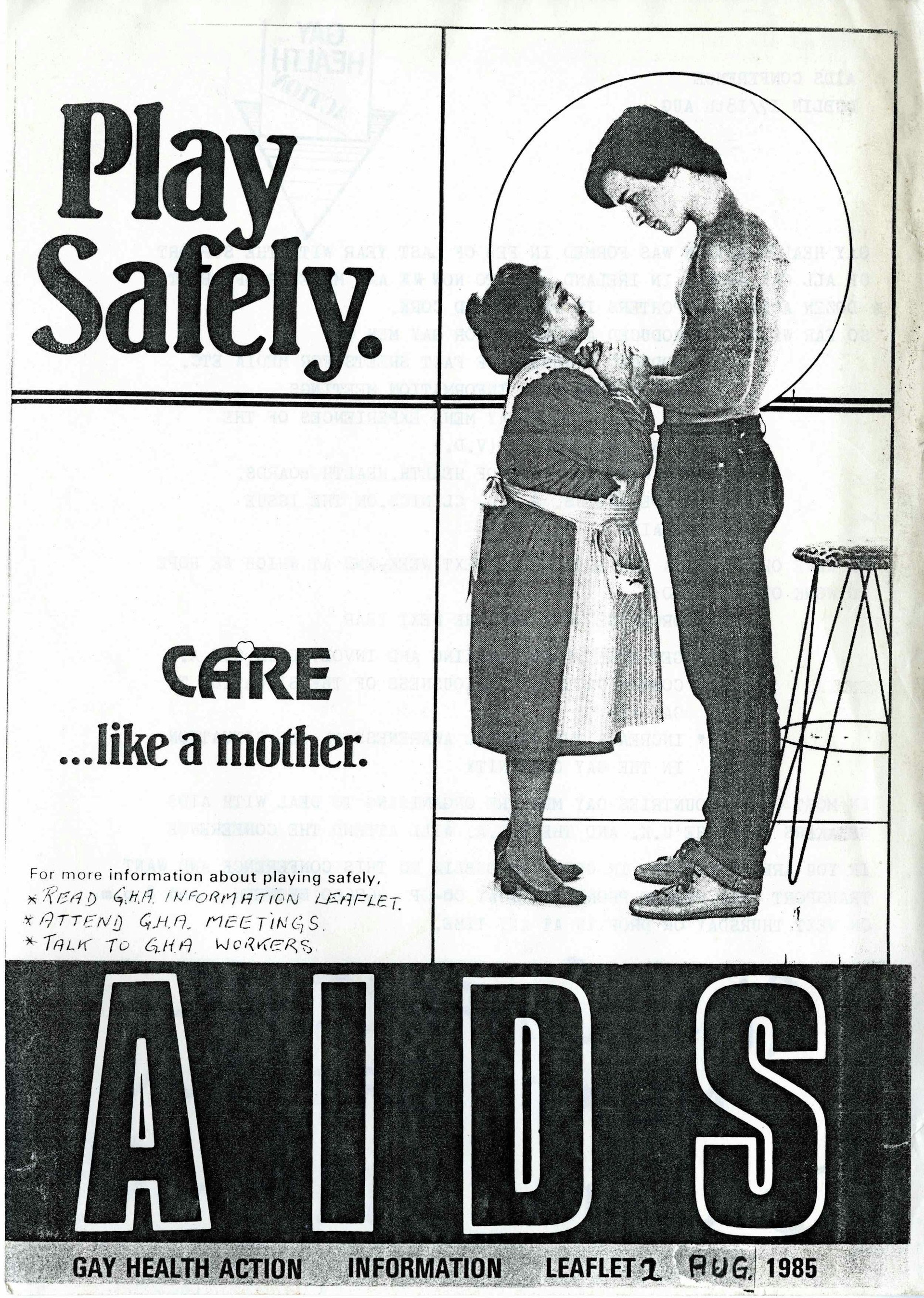 Gay Health Action Leaflet No 2, Play Safely. Courtesy Orla Egan, Cork LGBT Archive.