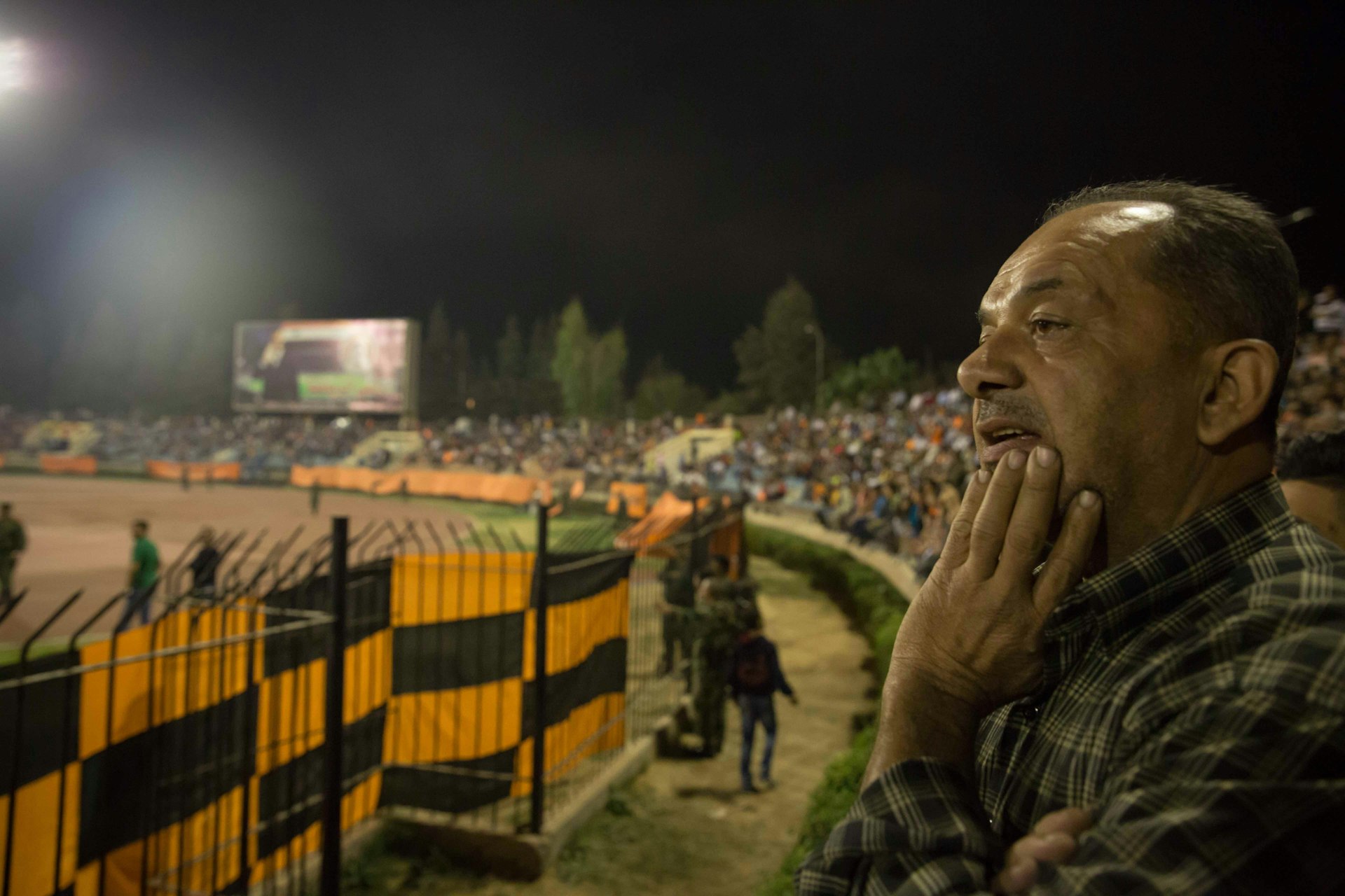 Fouad Ibrahim, a 55-year-old local who has been attending matches since he was 15, said the routine of football has brought him comfort during the war.