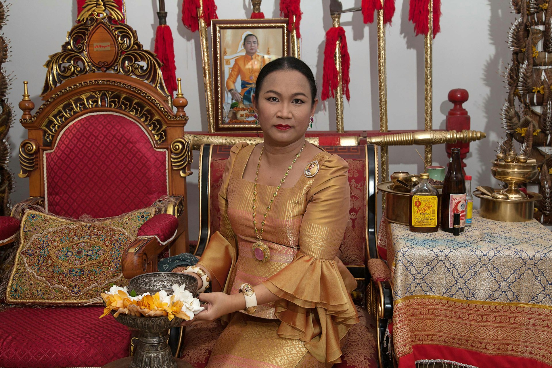 Prem, a transgender woman, who may be possessed by seven different spirits, is one of the most respected maa khii (spirit mediums) in Thailand. People come to see her for spiritual counseling, healing, or good fortune through the intercession of the spirits that possess her.