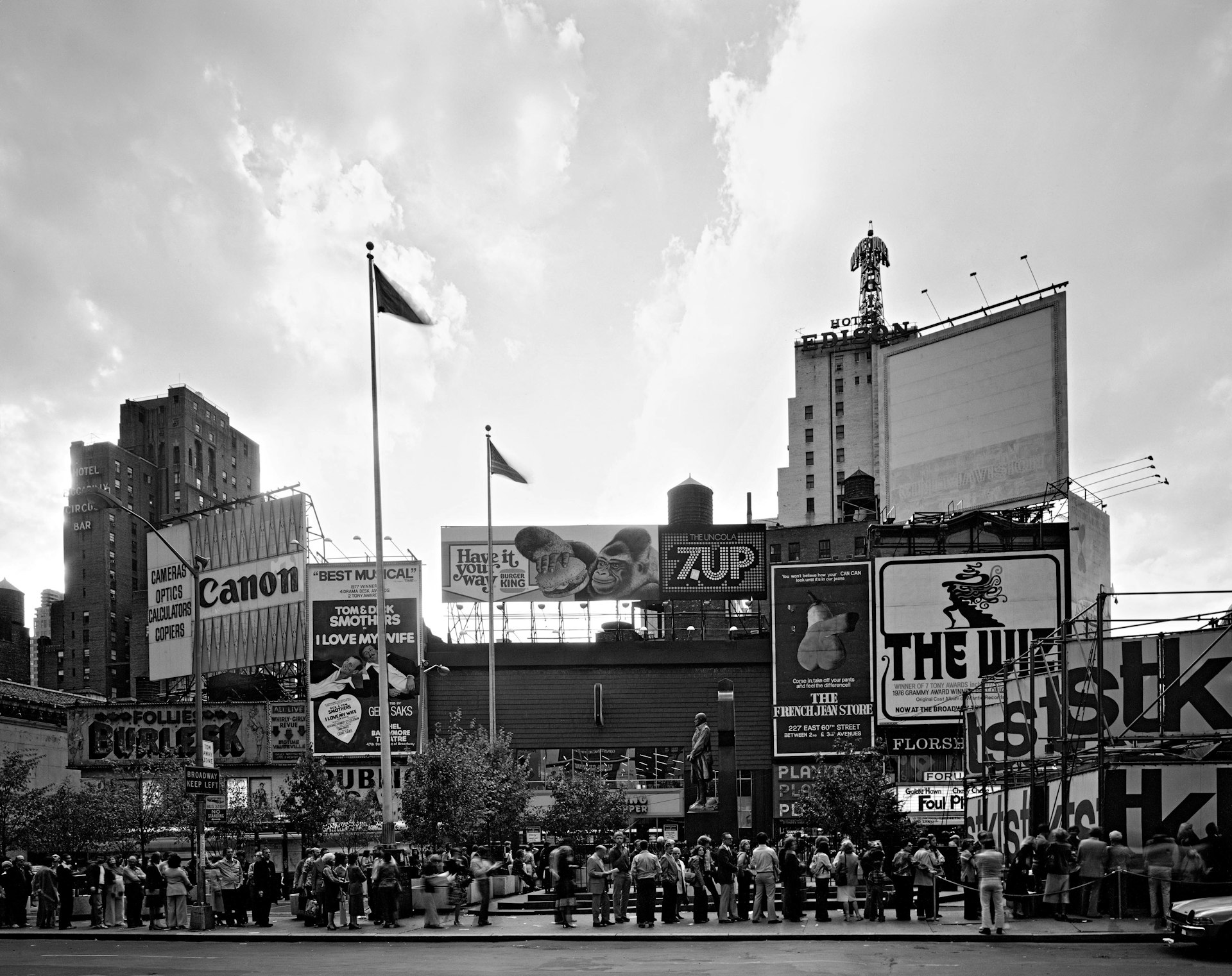 Times Square at Duffy Square, 1977.