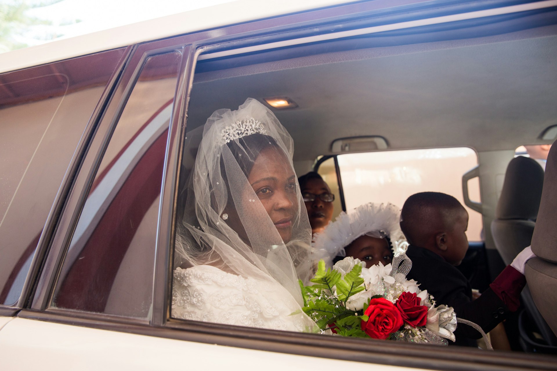 Lucia Janvier arriving at the Church sur le Rocher on her wedding day in Tabarre, Haiti.