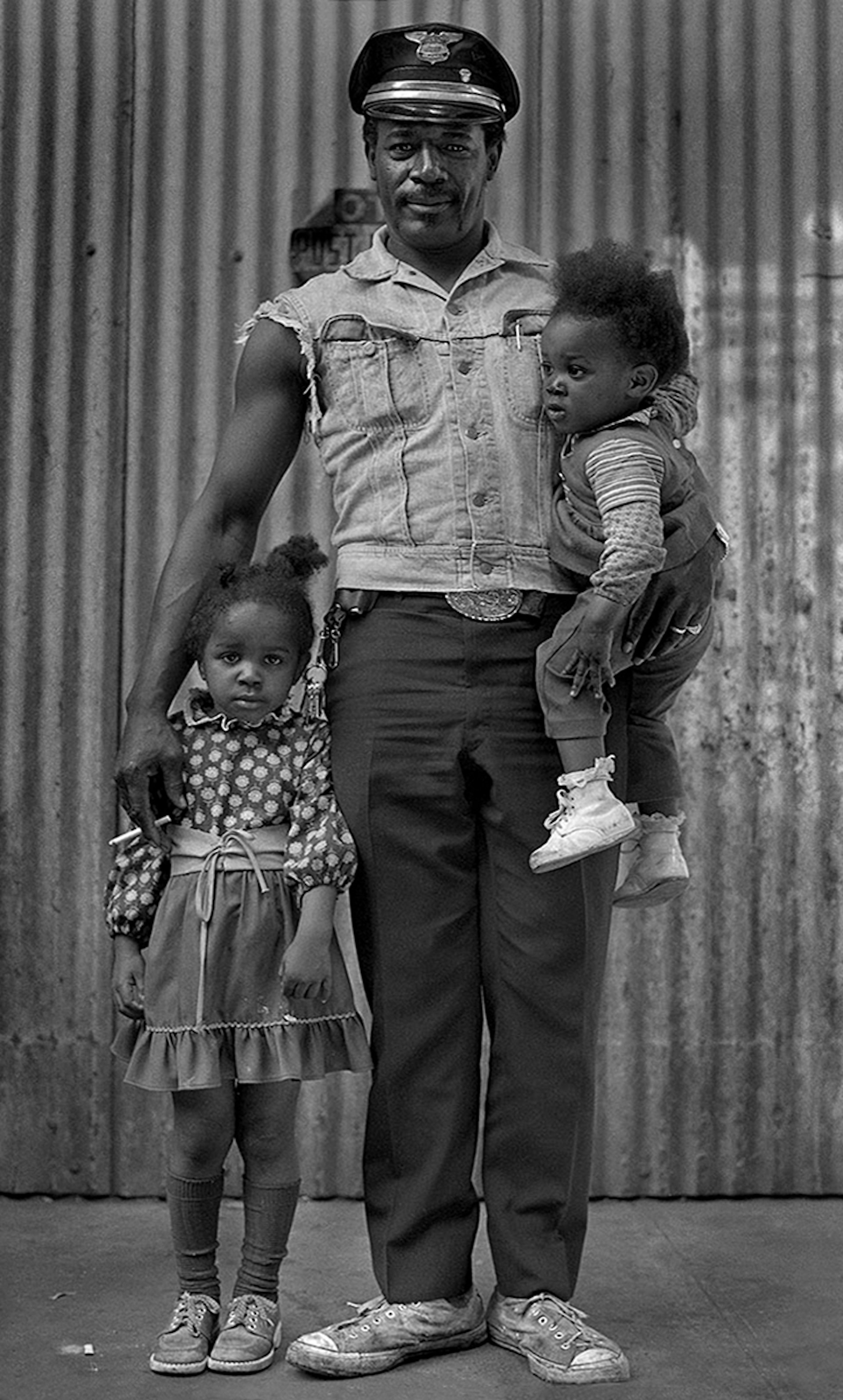 Proud father with children, NYC
