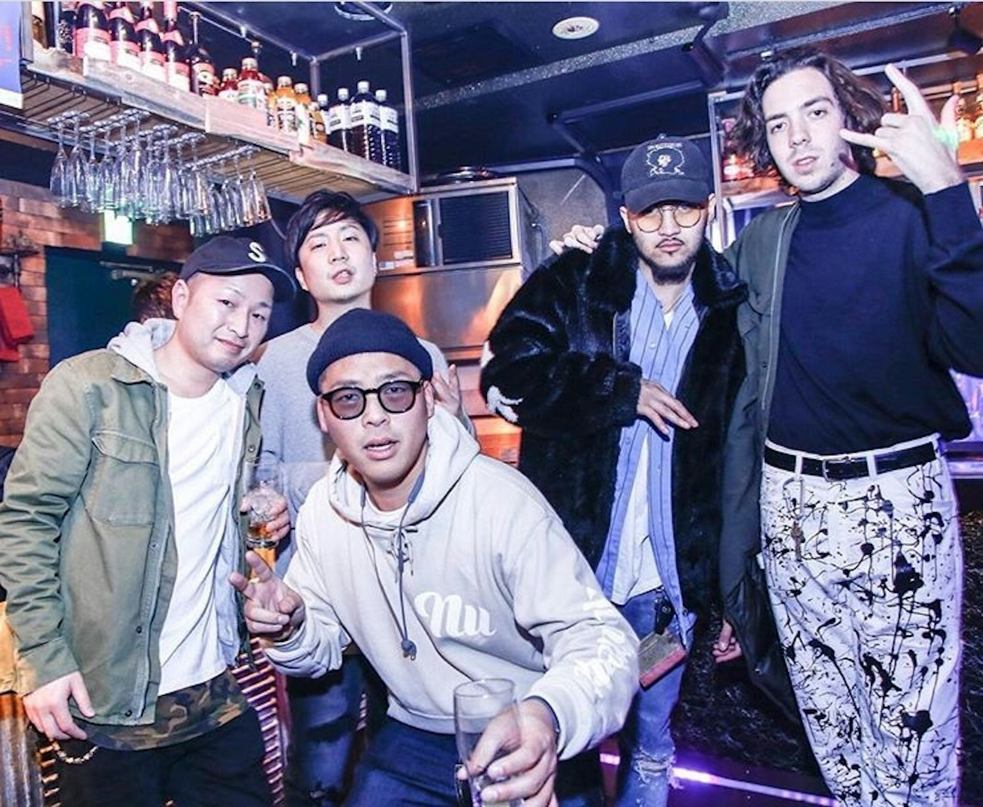 Jack Goldman [right] and MC Sachio [centre]  at a nightclub