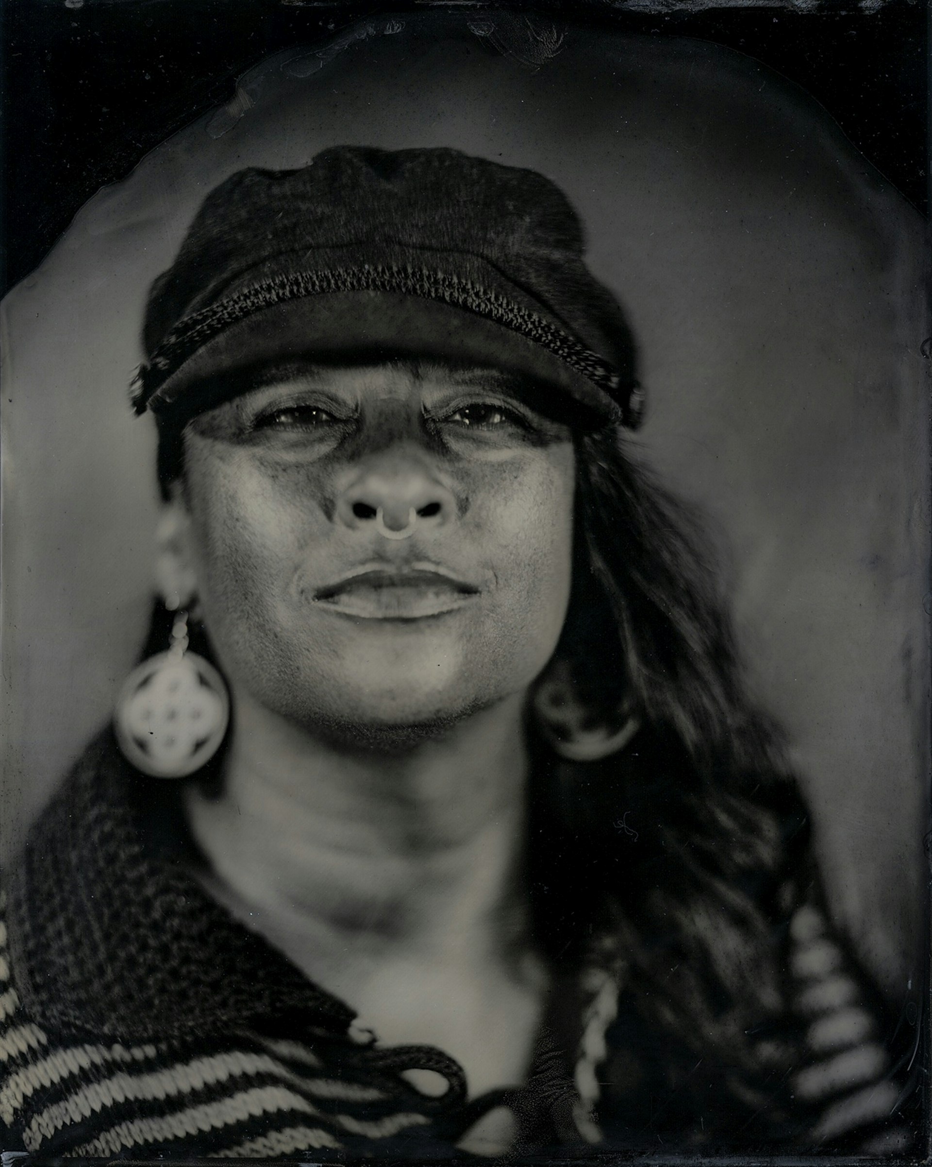 Talking Tintype, Tracy Rector, Artist/Media Activist, Citizen of the Choctaw Nation, 2017, from the series Critical Indigenous Photographic Exchange, Will Willson.