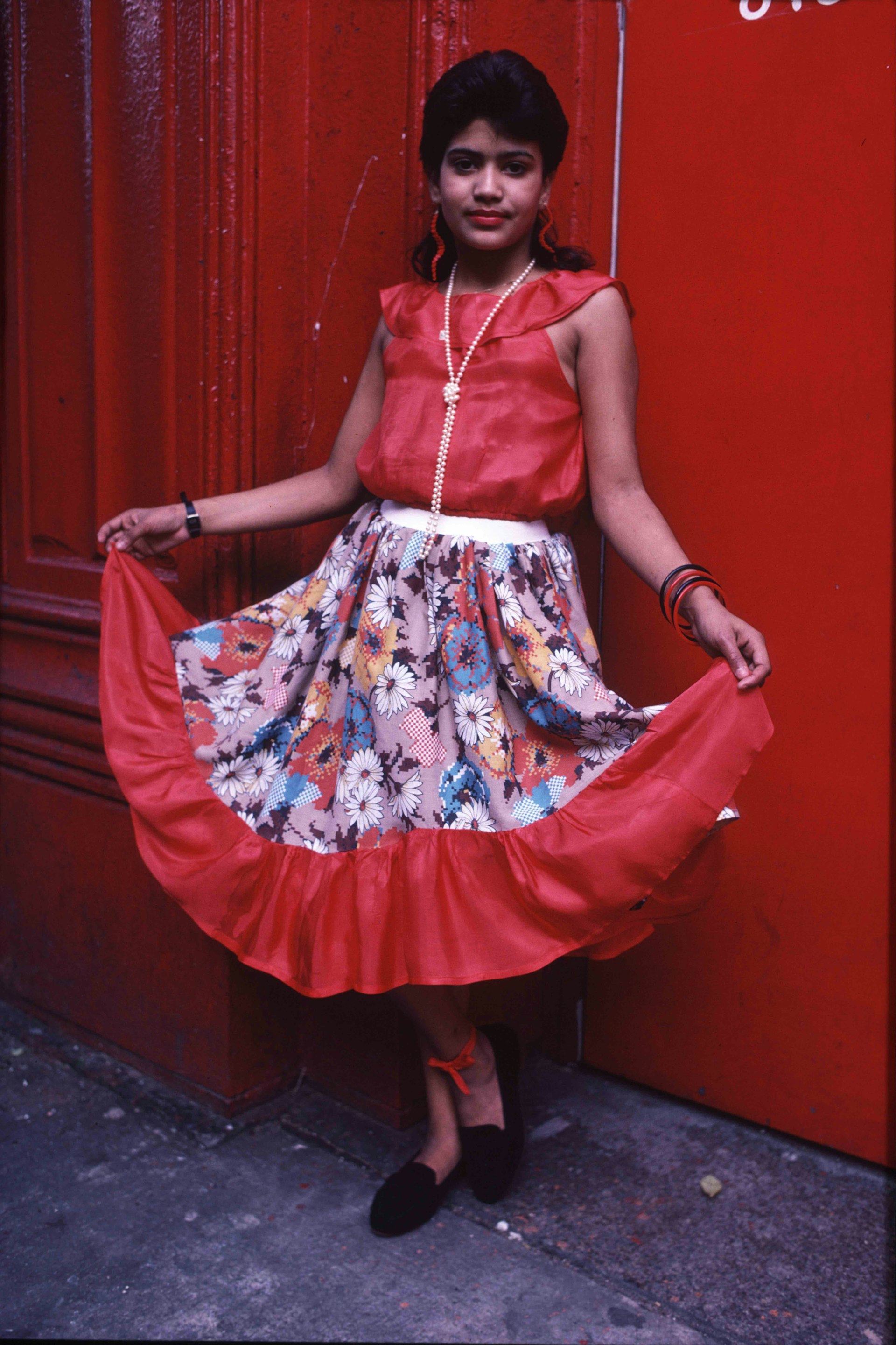 Arlene Gottfried. Girl in Red Dress, 1990’s